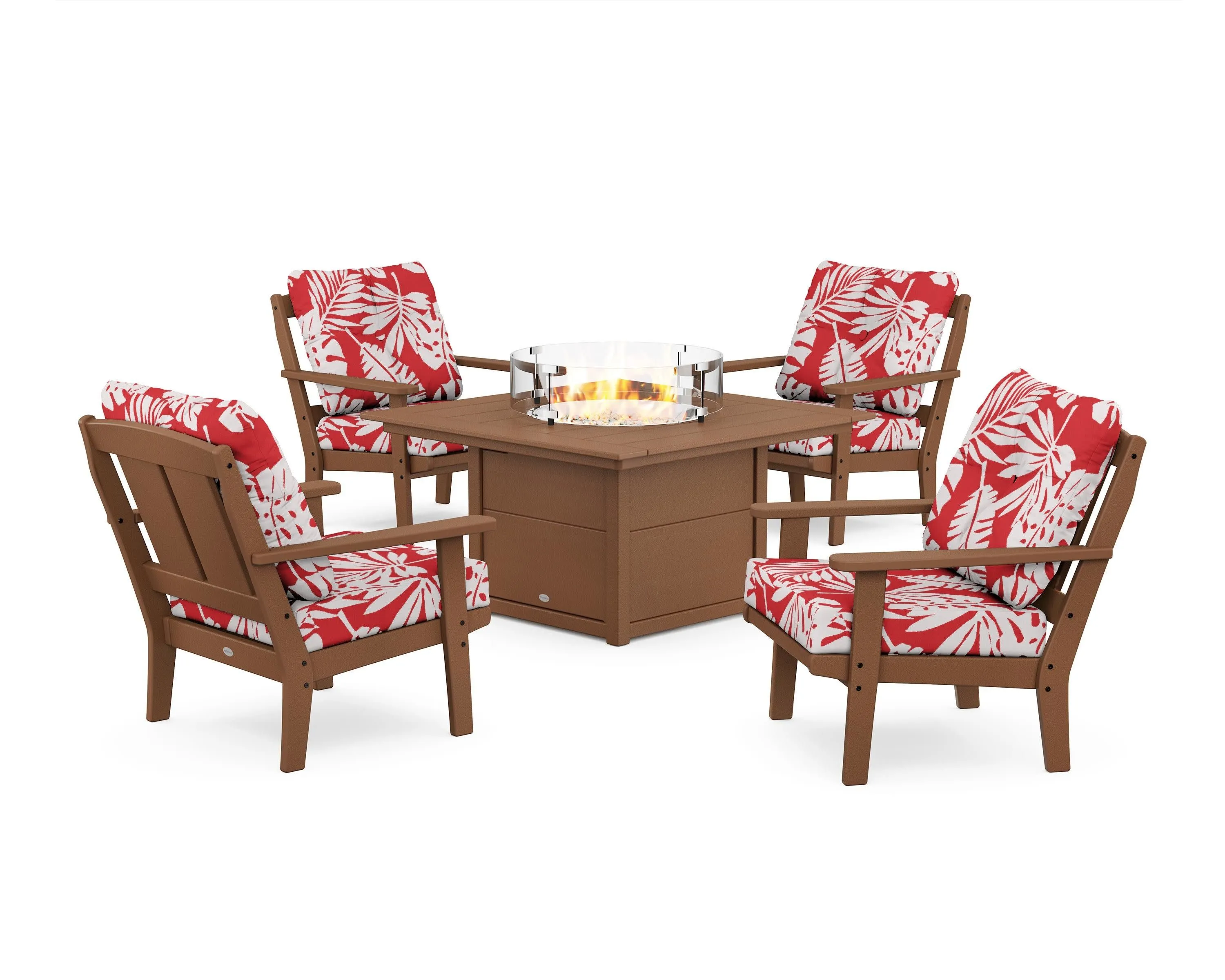 Mission 5-Piece Deep Seating Set with Fire Pit Table