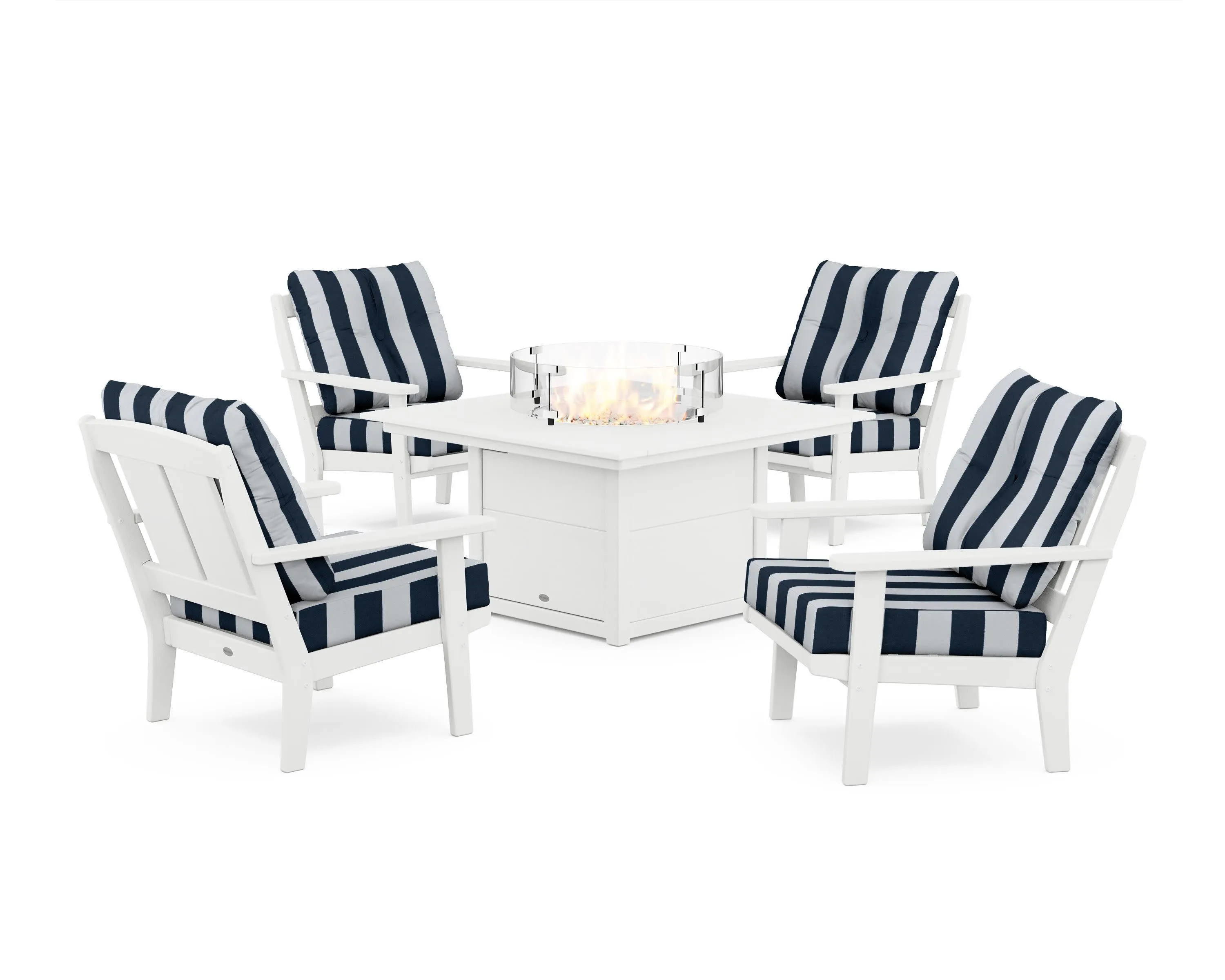 Mission 5-Piece Deep Seating Set with Fire Pit Table