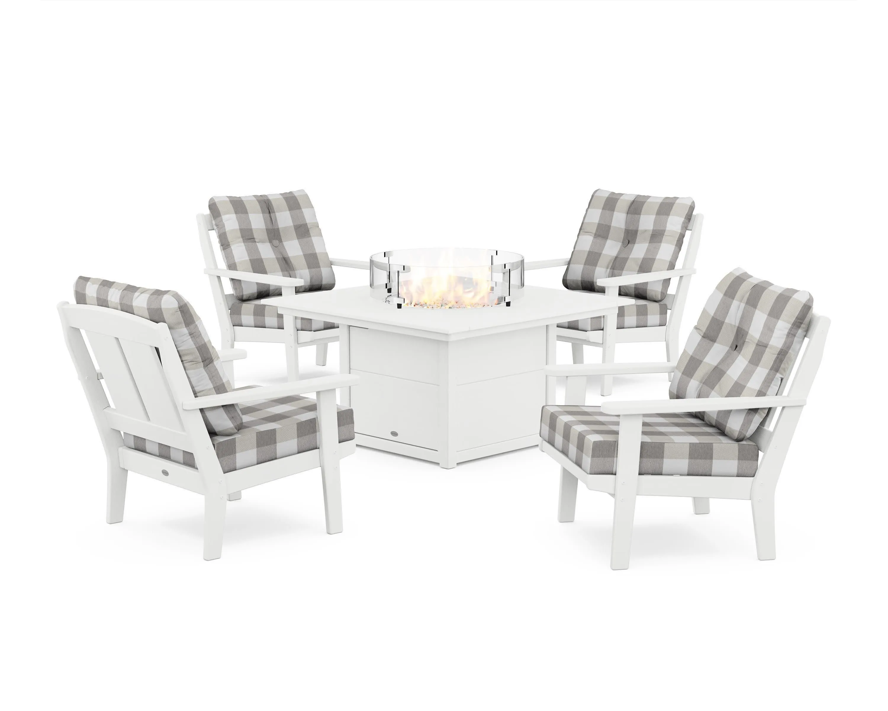 Mission 5-Piece Deep Seating Set with Fire Pit Table