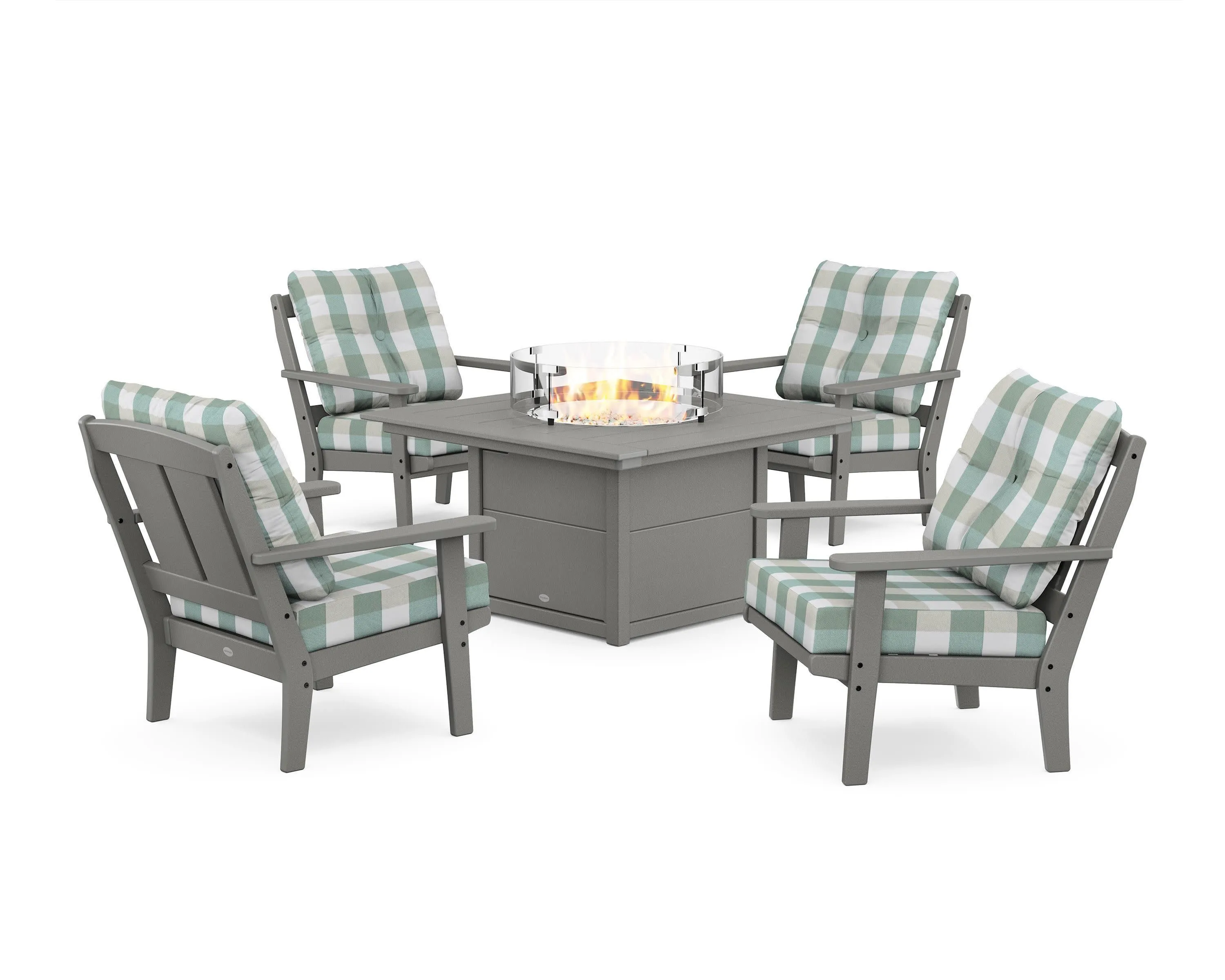 Mission 5-Piece Deep Seating Set with Fire Pit Table
