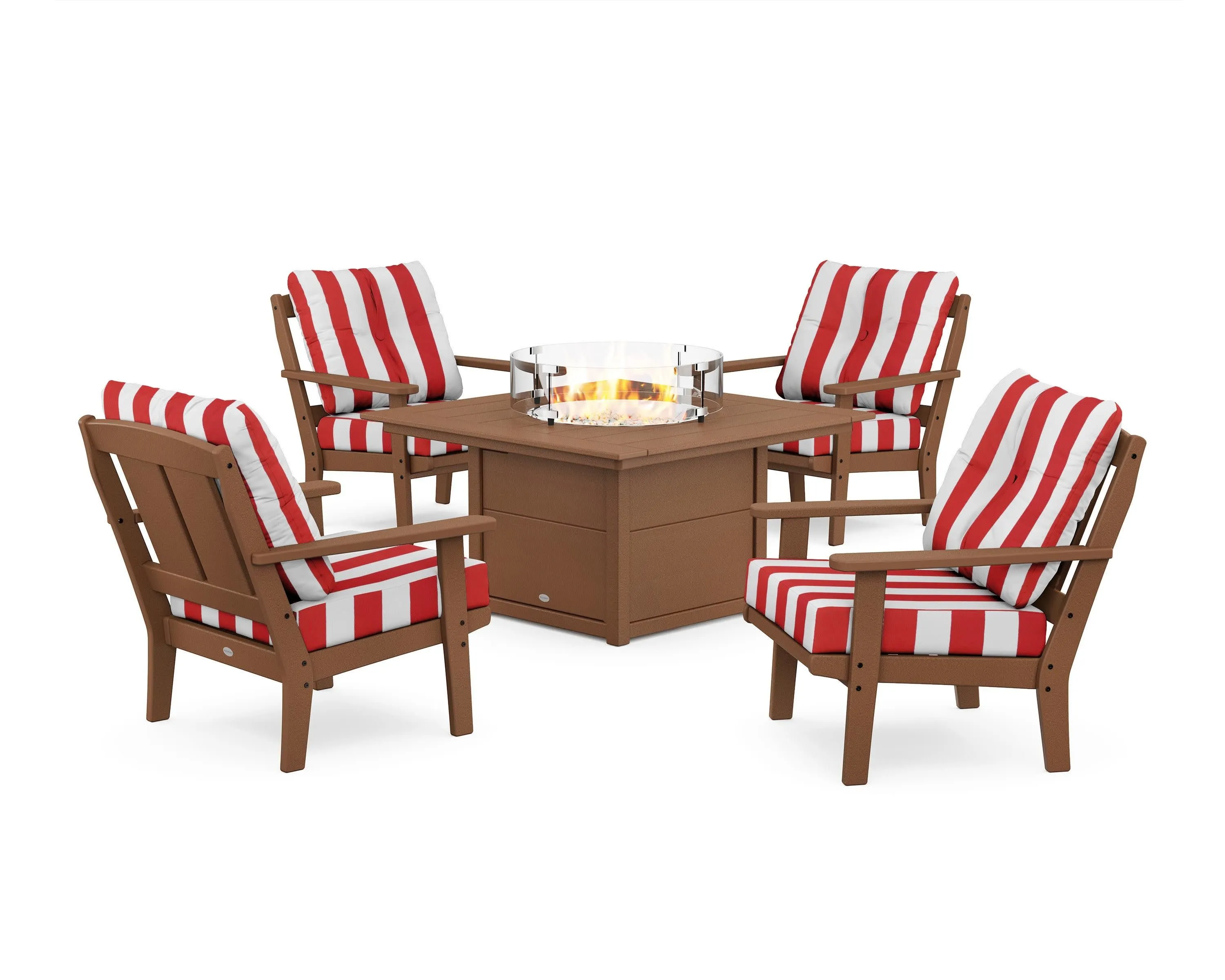Mission 5-Piece Deep Seating Set with Fire Pit Table