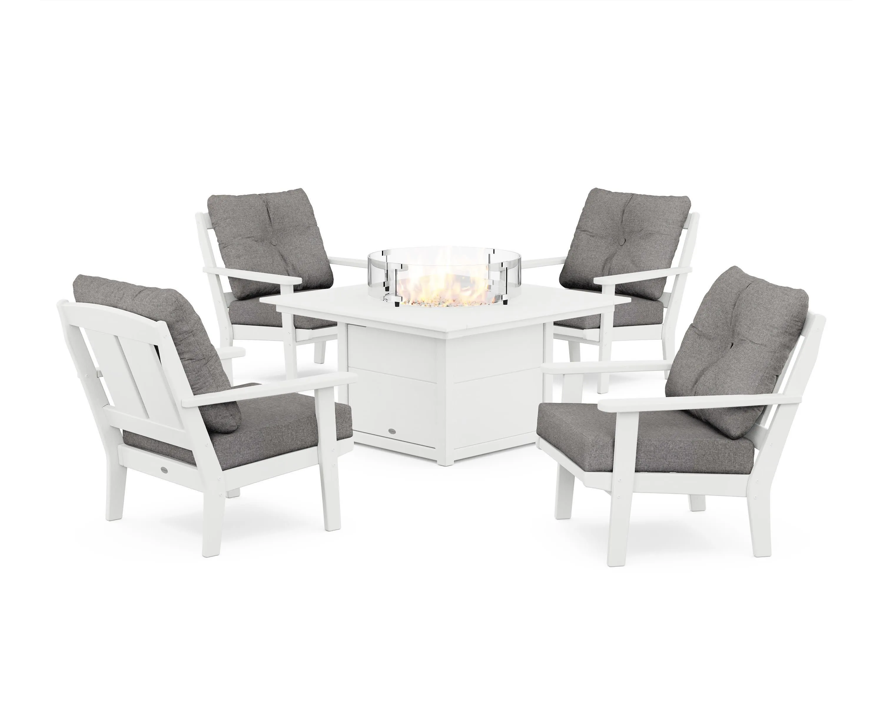 Mission 5-Piece Deep Seating Set with Fire Pit Table