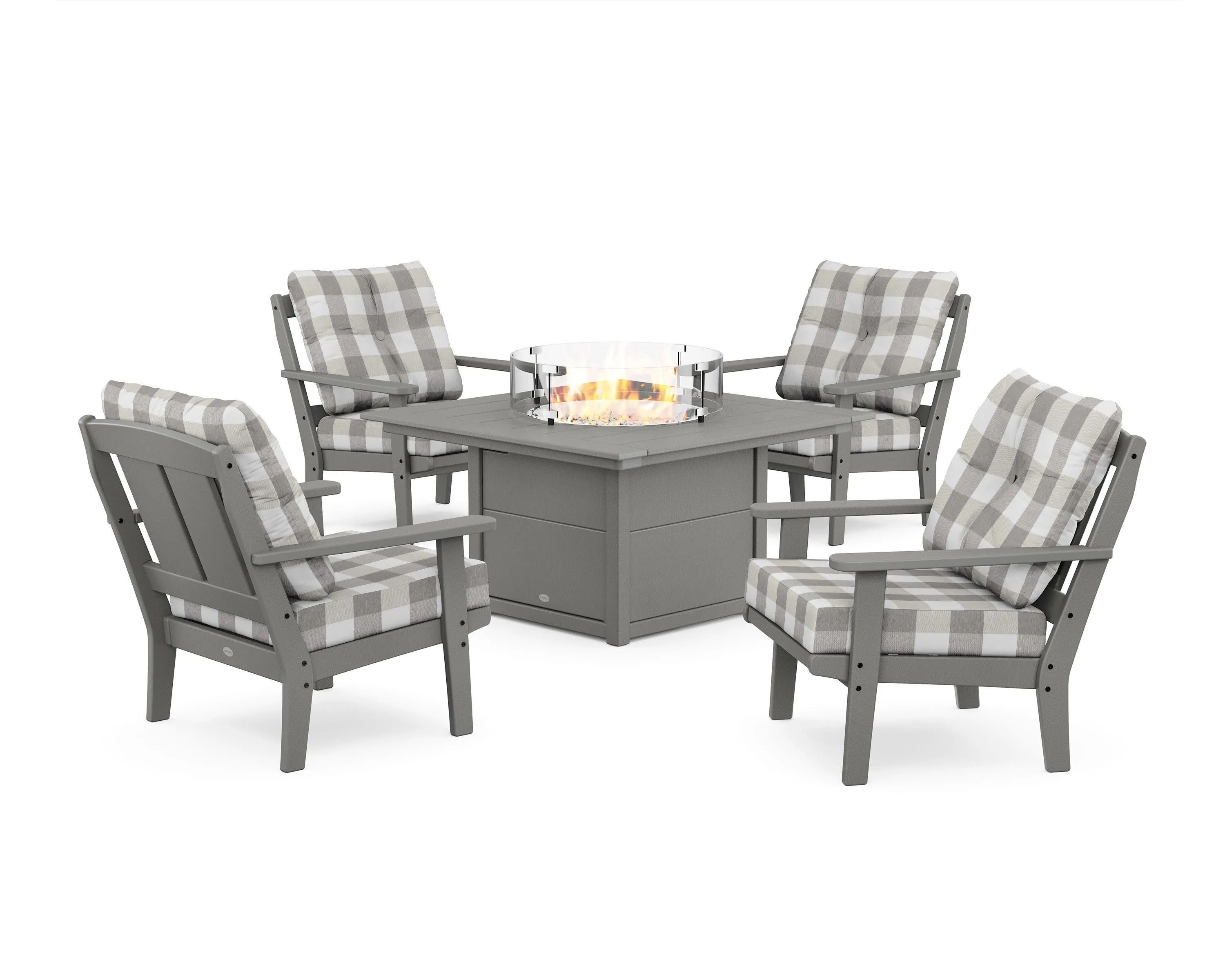Mission 5-Piece Deep Seating Set with Fire Pit Table