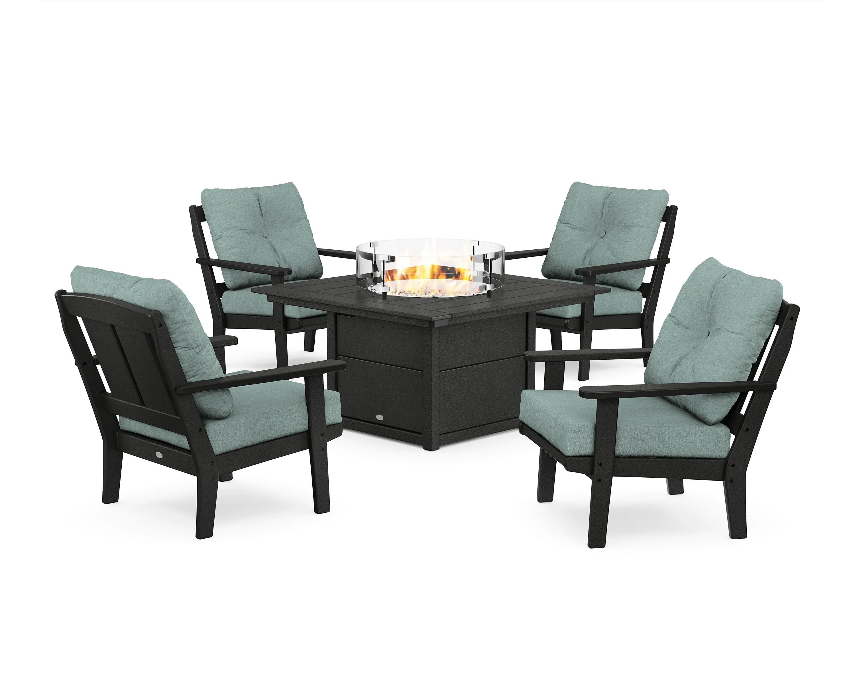 Mission 5-Piece Deep Seating Set with Fire Pit Table