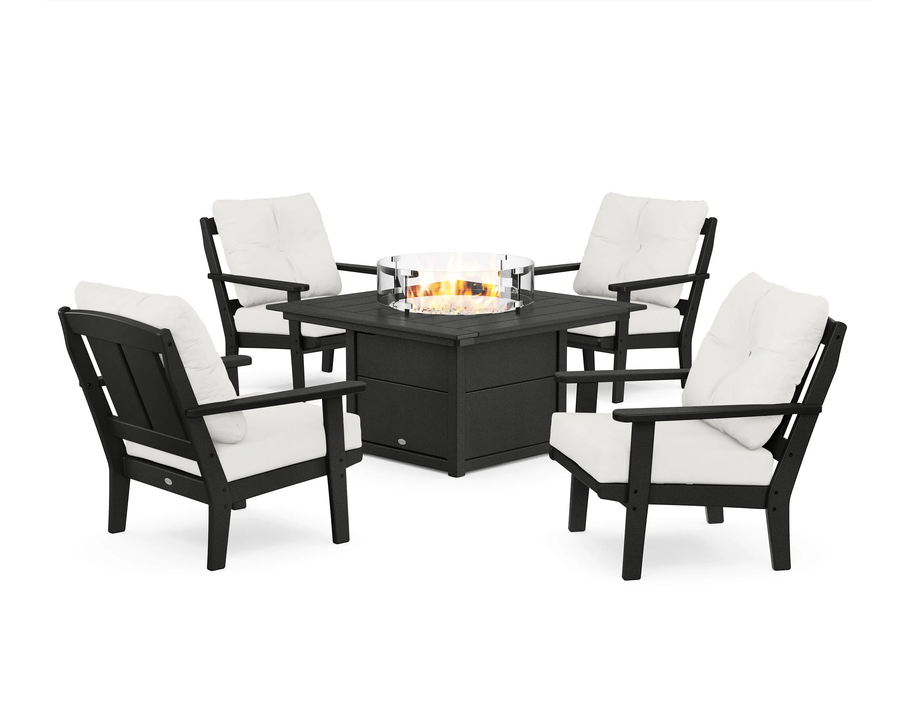 Mission 5-Piece Deep Seating Set with Fire Pit Table