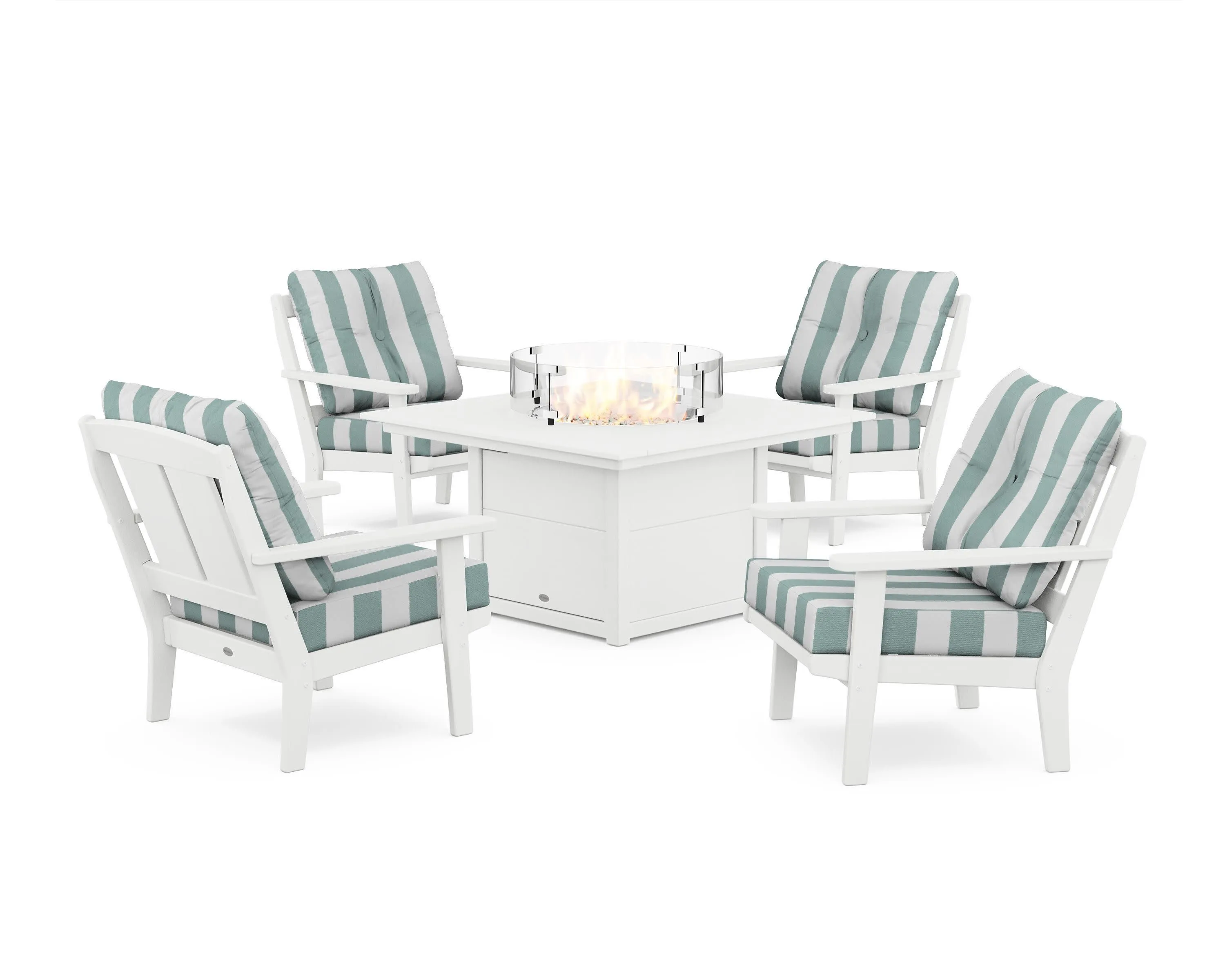 Mission 5-Piece Deep Seating Set with Fire Pit Table