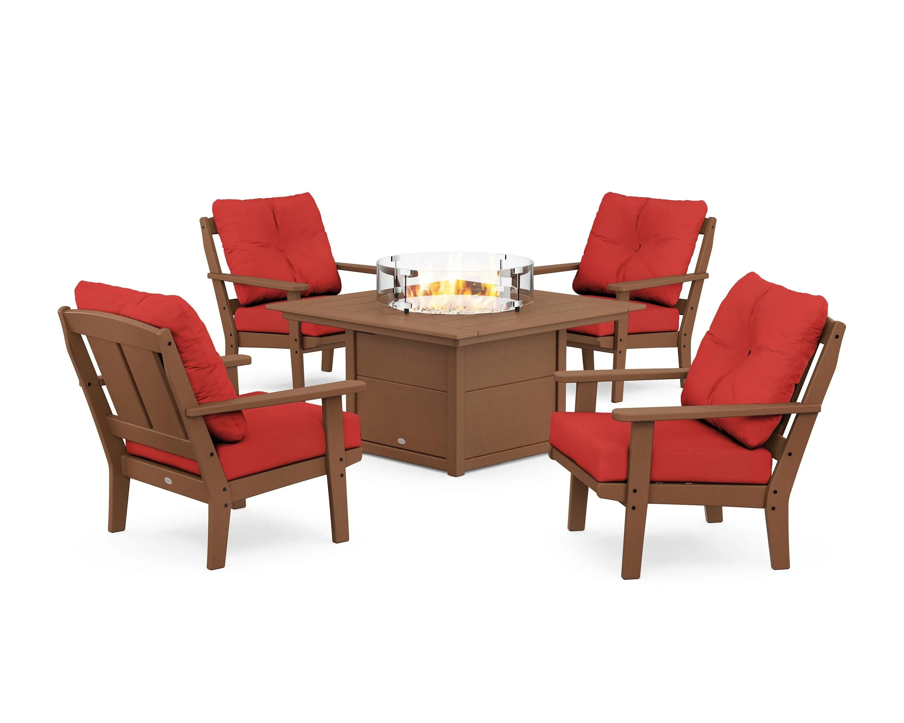 Mission 5-Piece Deep Seating Set with Fire Pit Table