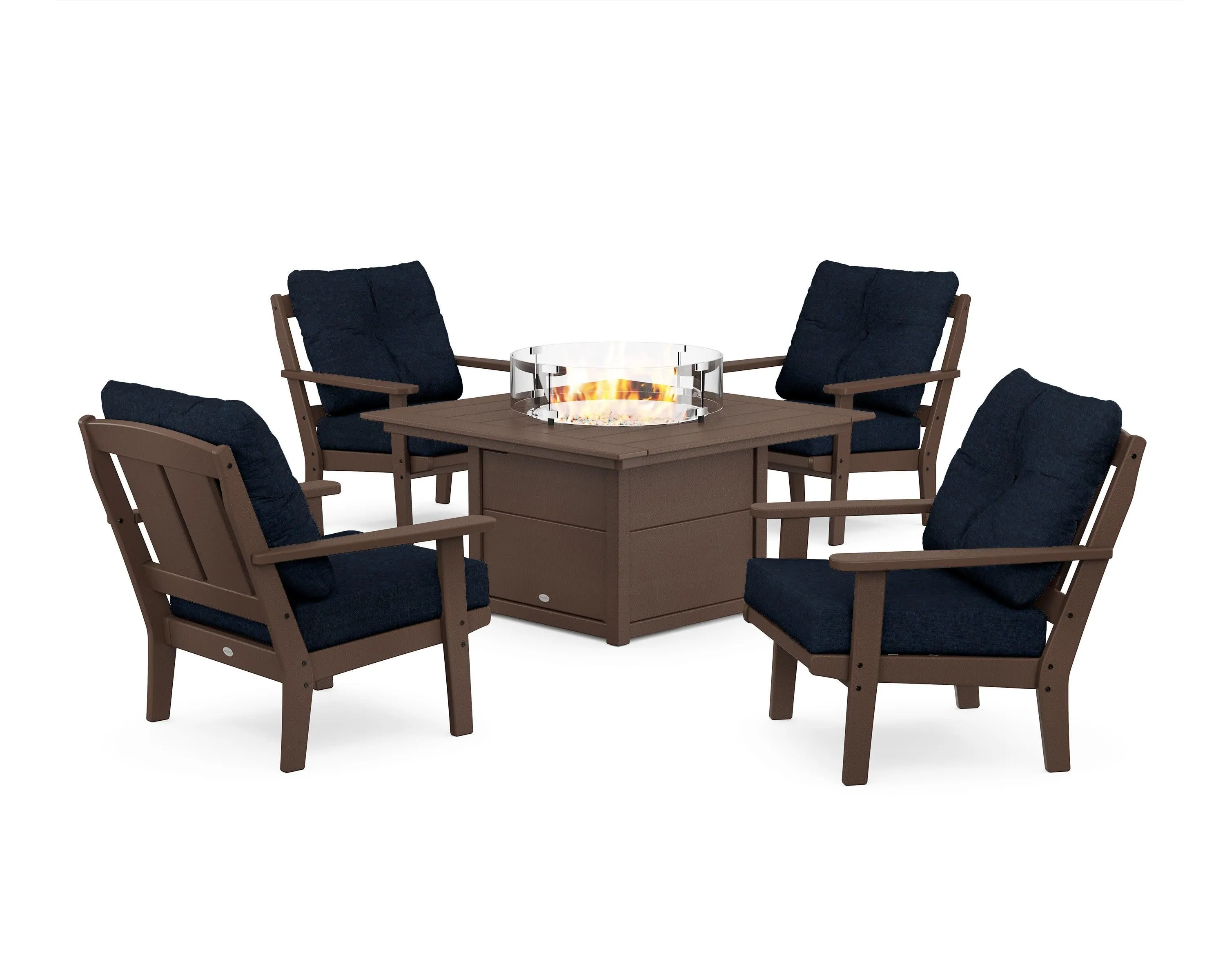 Mission 5-Piece Deep Seating Set with Fire Pit Table