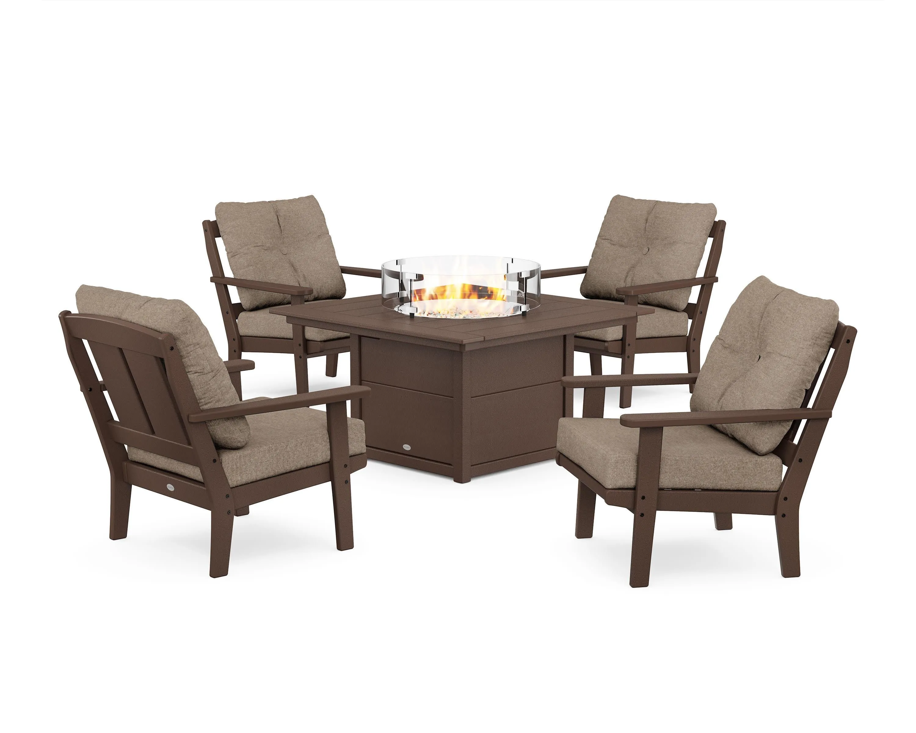 Mission 5-Piece Deep Seating Set with Fire Pit Table