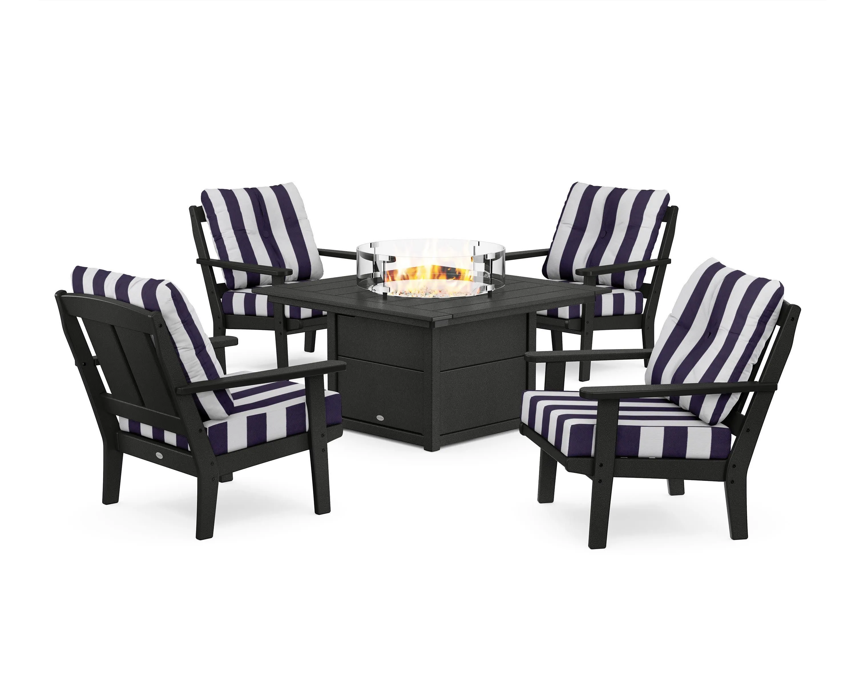 Mission 5-Piece Deep Seating Set with Fire Pit Table