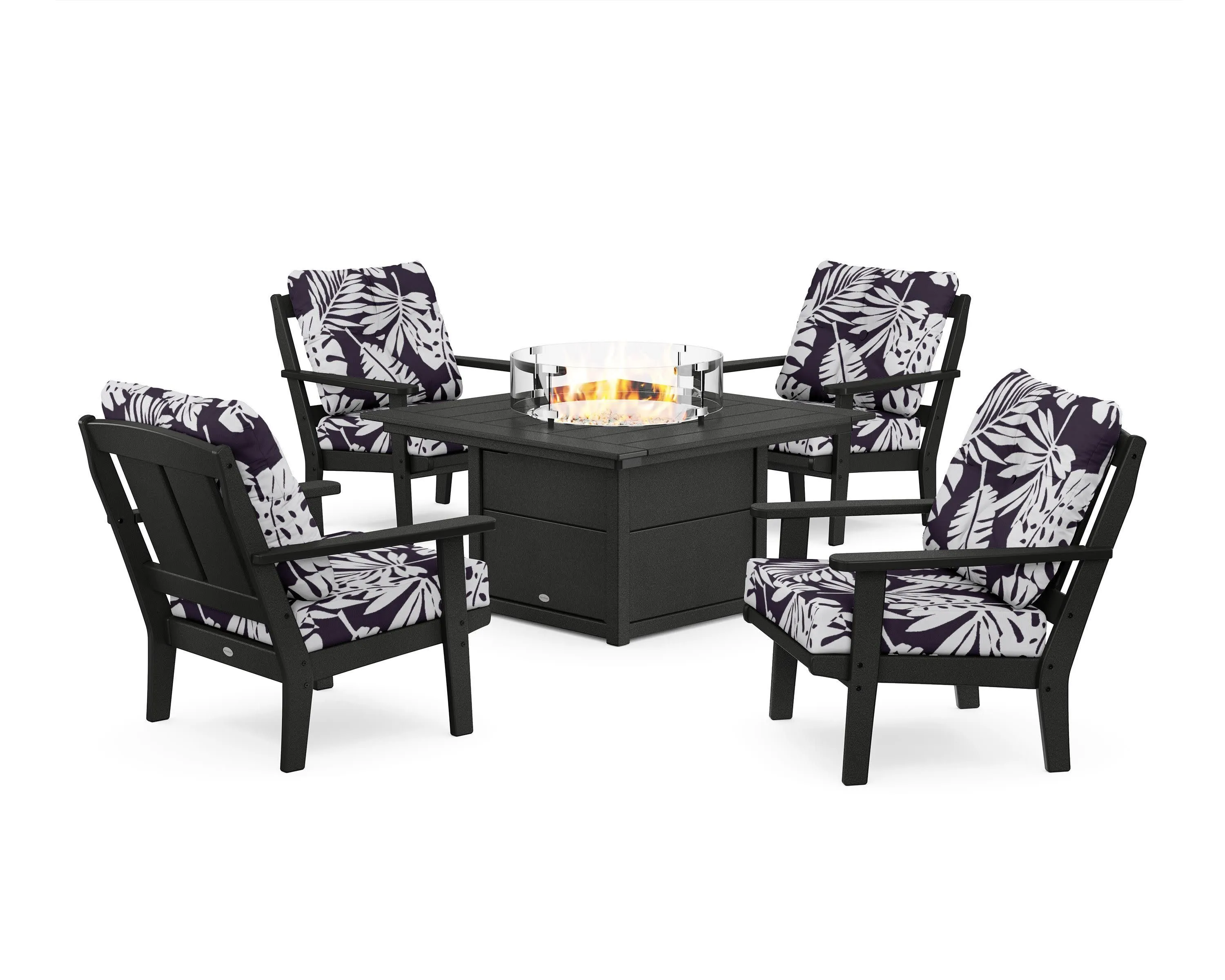 Mission 5-Piece Deep Seating Set with Fire Pit Table