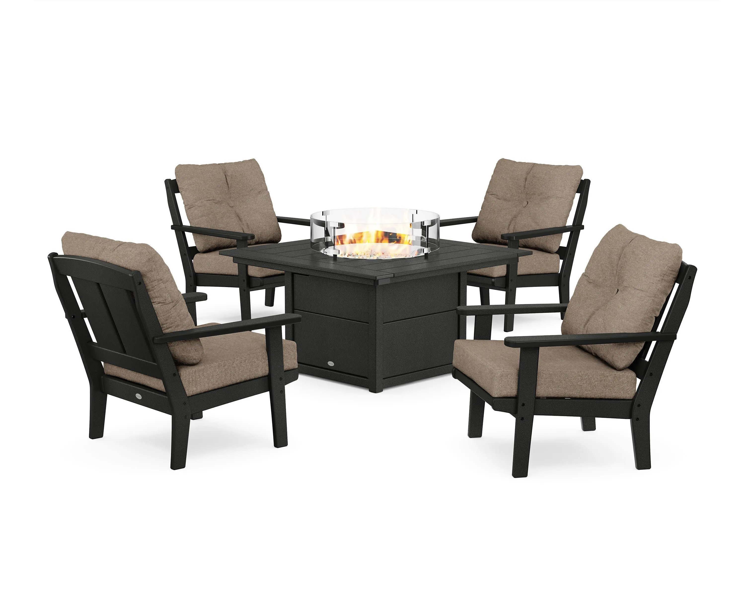 Mission 5-Piece Deep Seating Set with Fire Pit Table