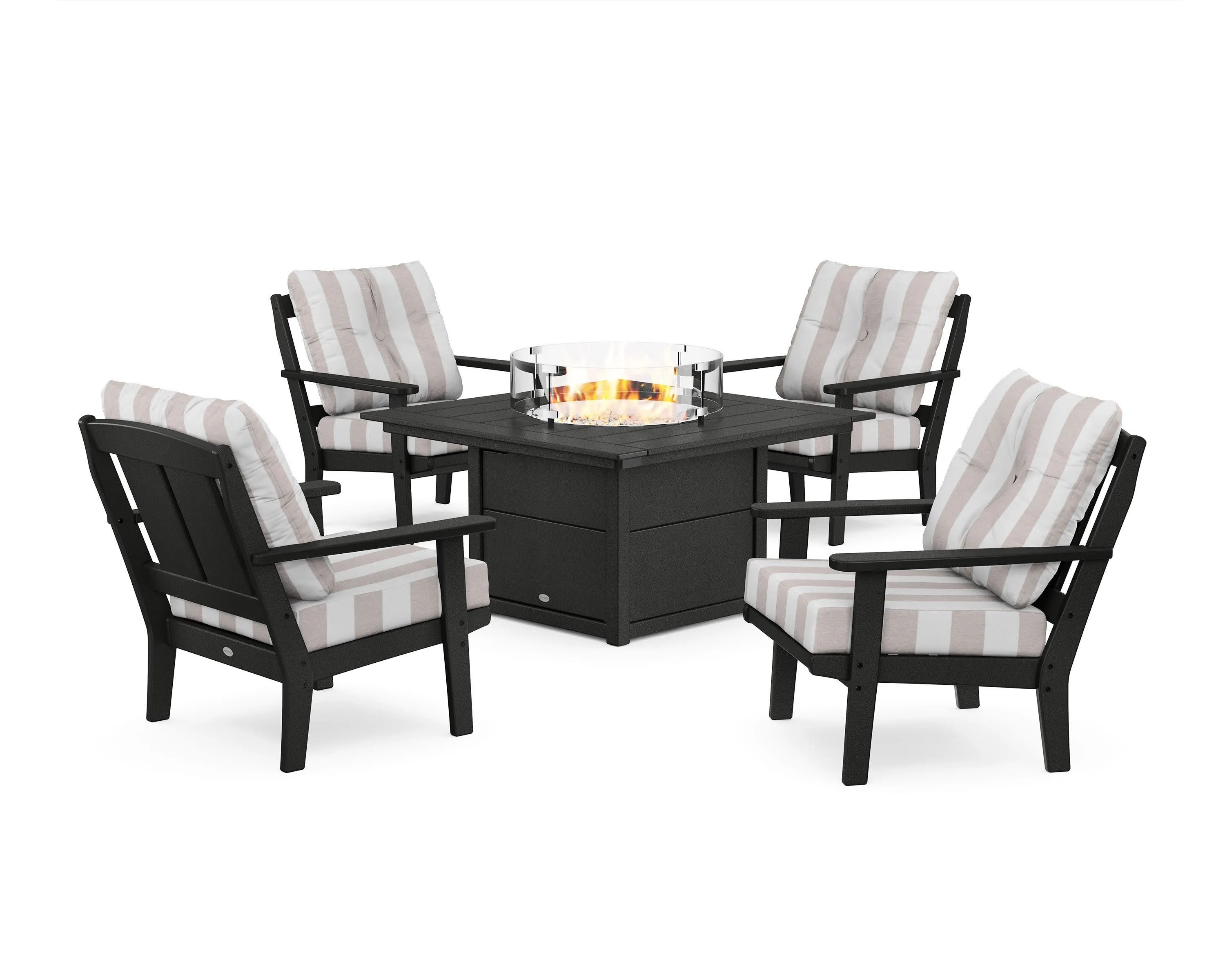 Mission 5-Piece Deep Seating Set with Fire Pit Table