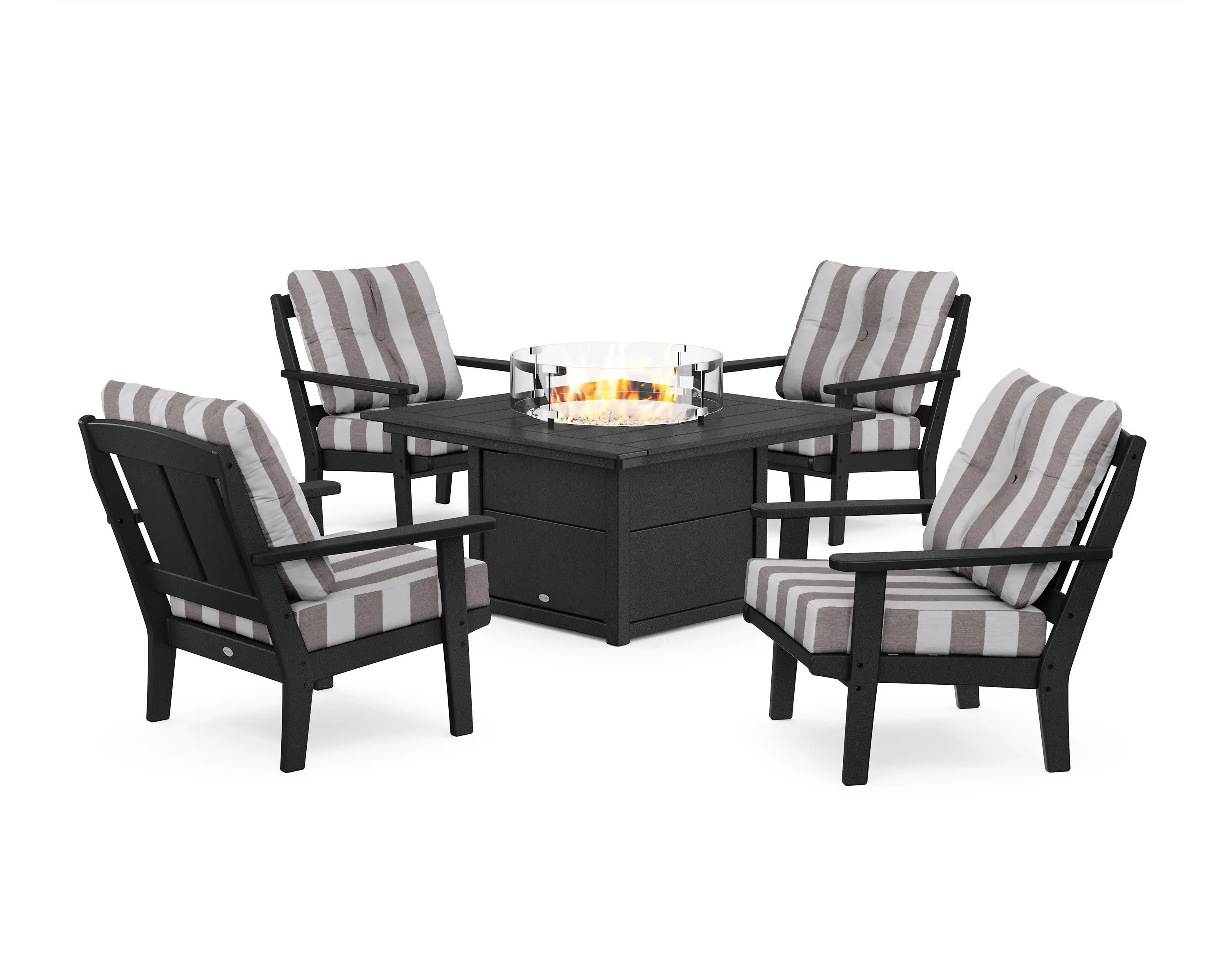 Mission 5-Piece Deep Seating Set with Fire Pit Table