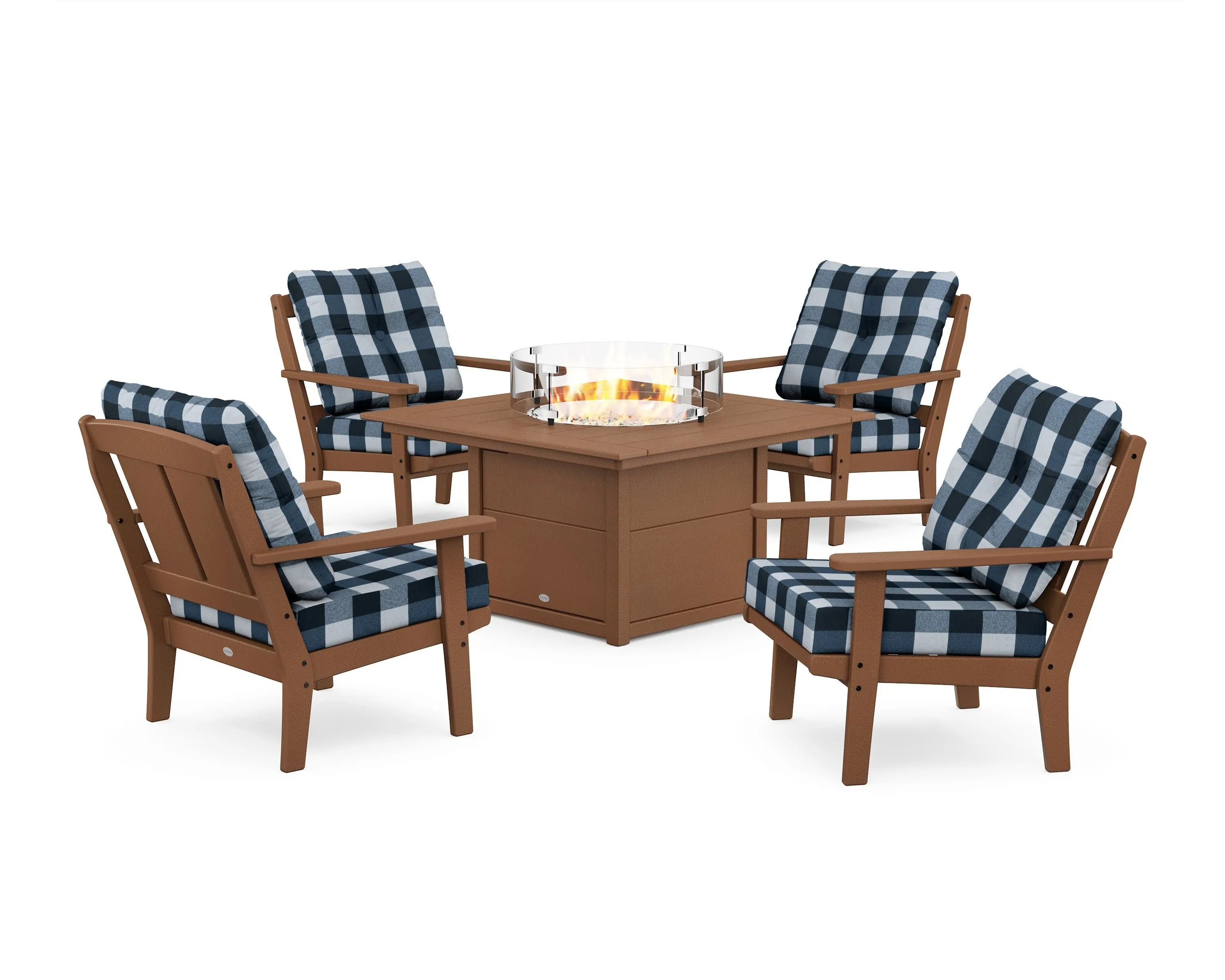 Mission 5-Piece Deep Seating Set with Fire Pit Table
