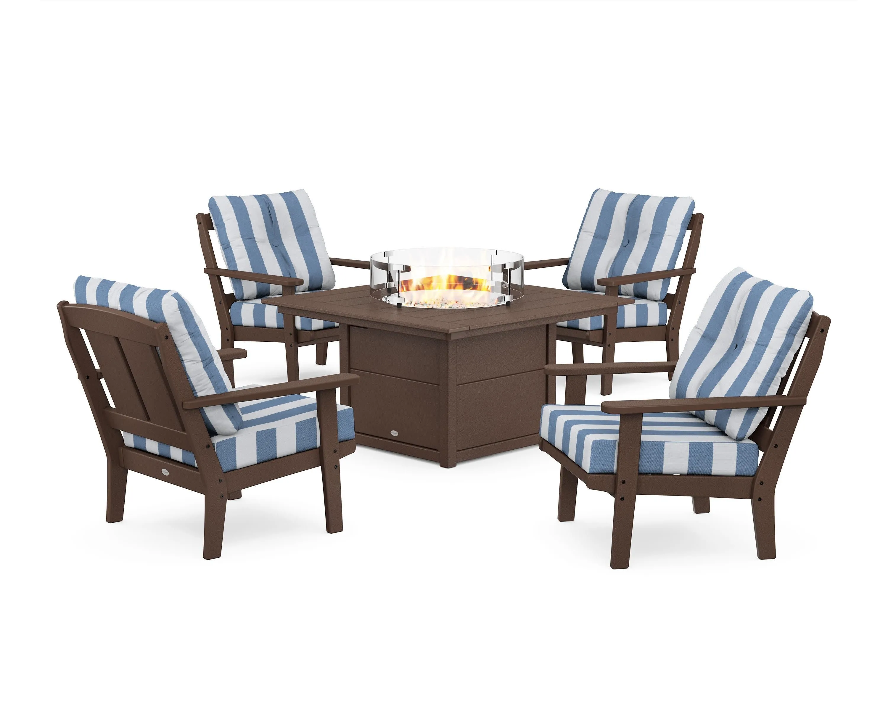 Mission 5-Piece Deep Seating Set with Fire Pit Table