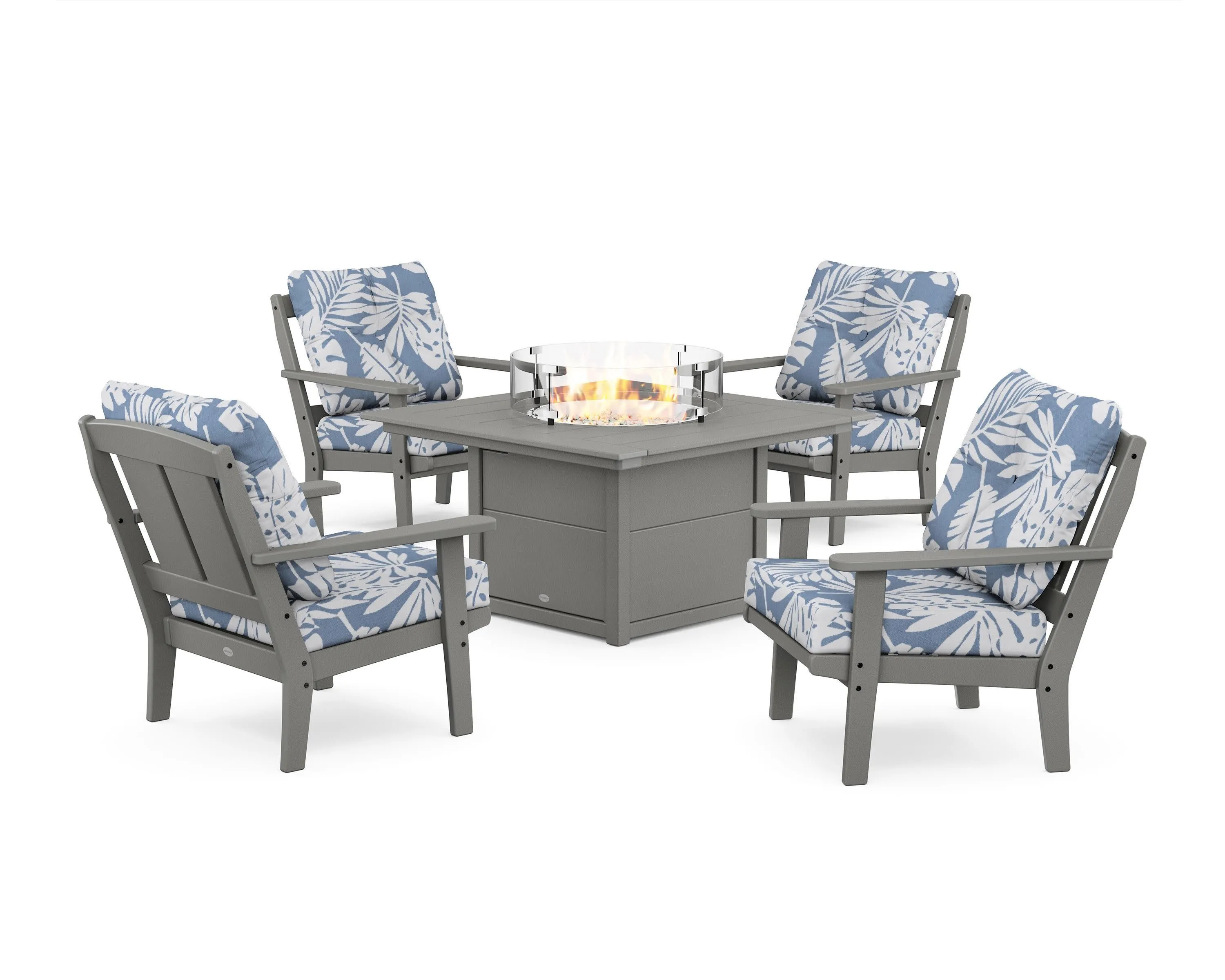 Mission 5-Piece Deep Seating Set with Fire Pit Table
