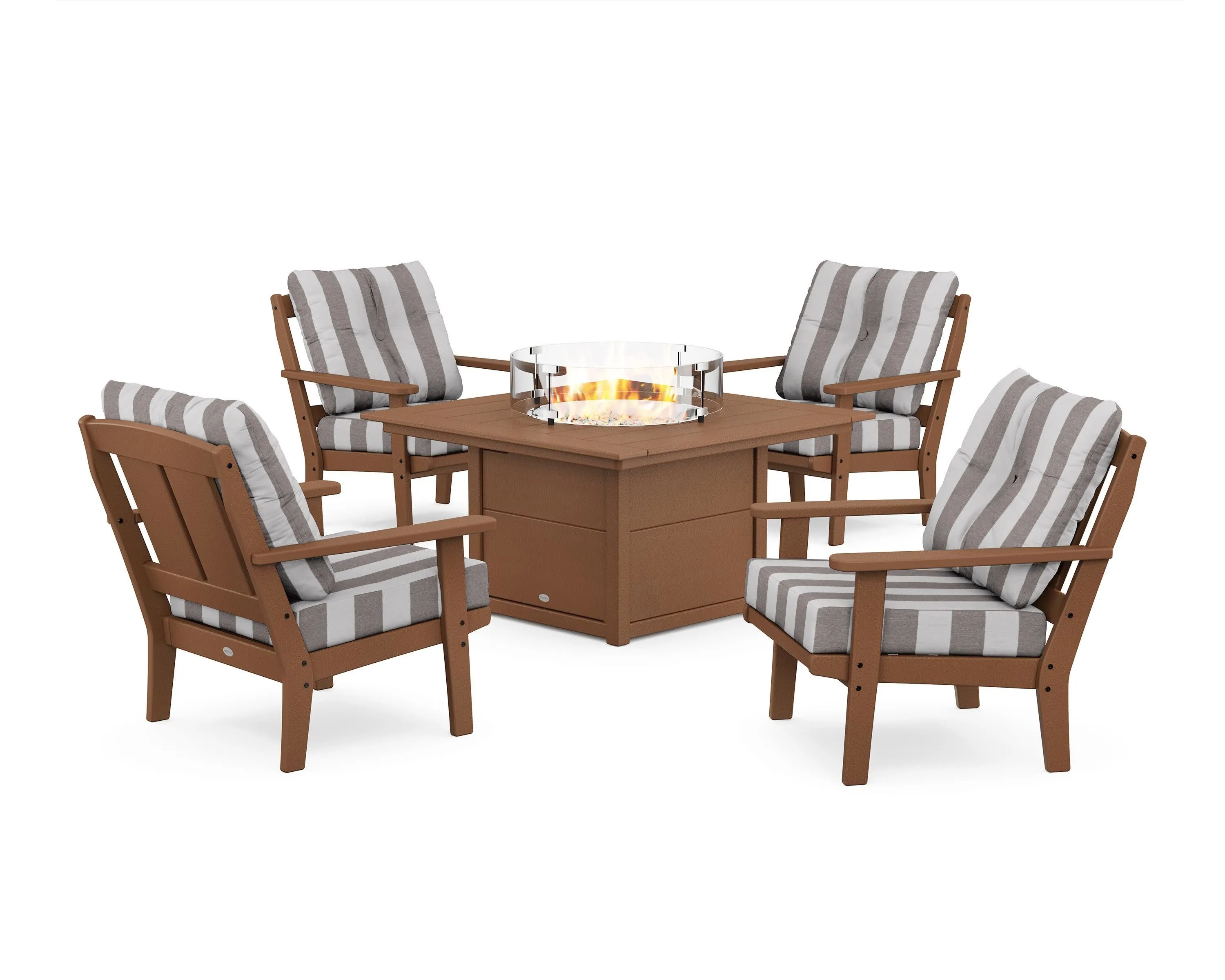 Mission 5-Piece Deep Seating Set with Fire Pit Table