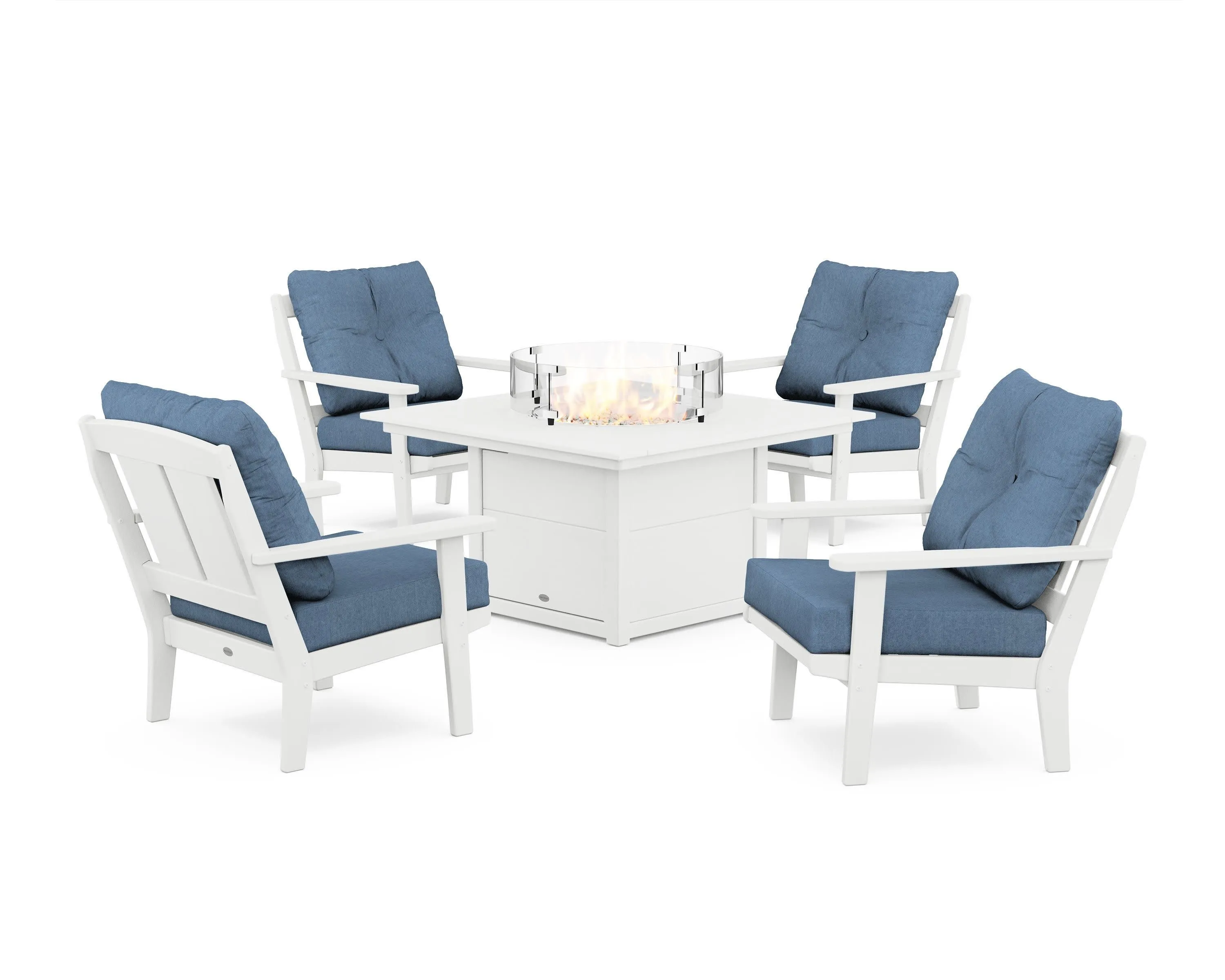 Mission 5-Piece Deep Seating Set with Fire Pit Table