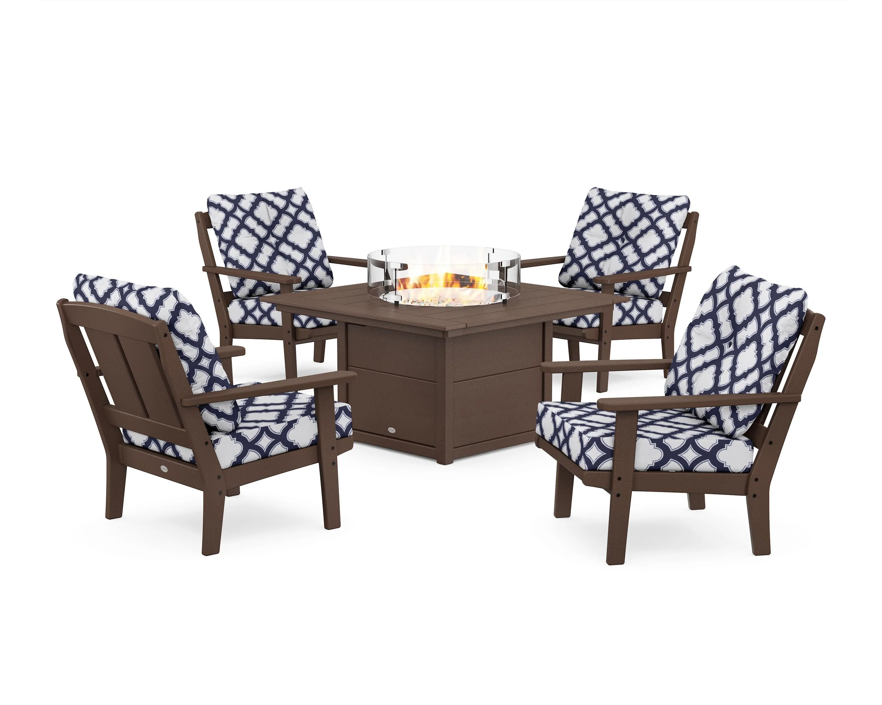 Mission 5-Piece Deep Seating Set with Fire Pit Table