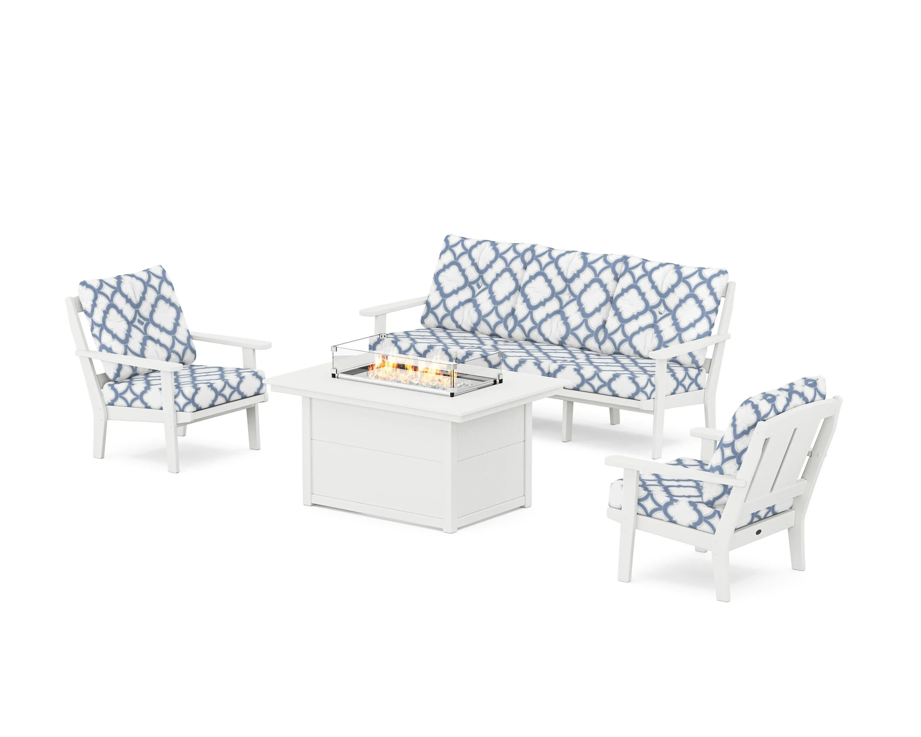 Mission Deep Seating Fire Pit Table Set