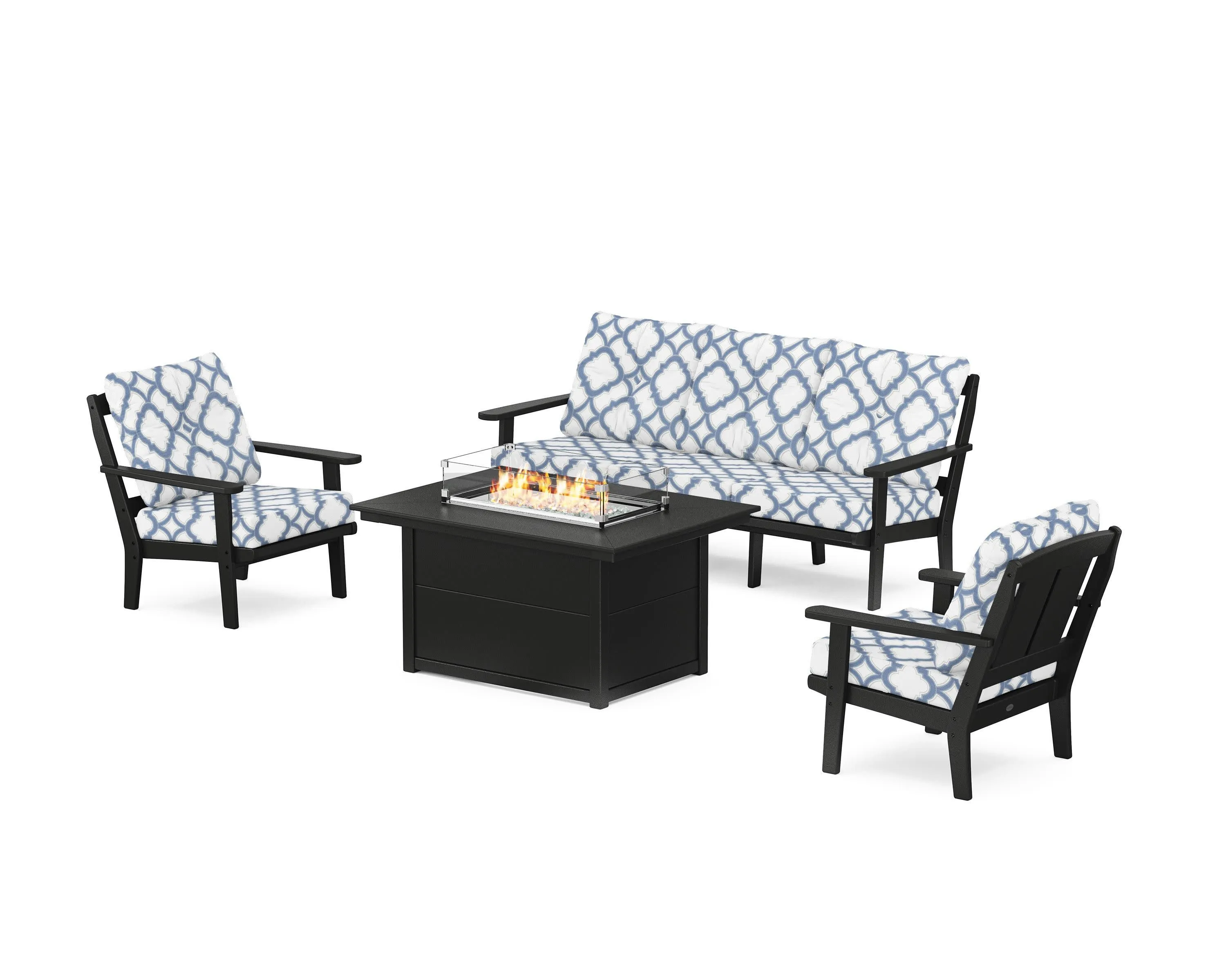 Mission Deep Seating Fire Pit Table Set