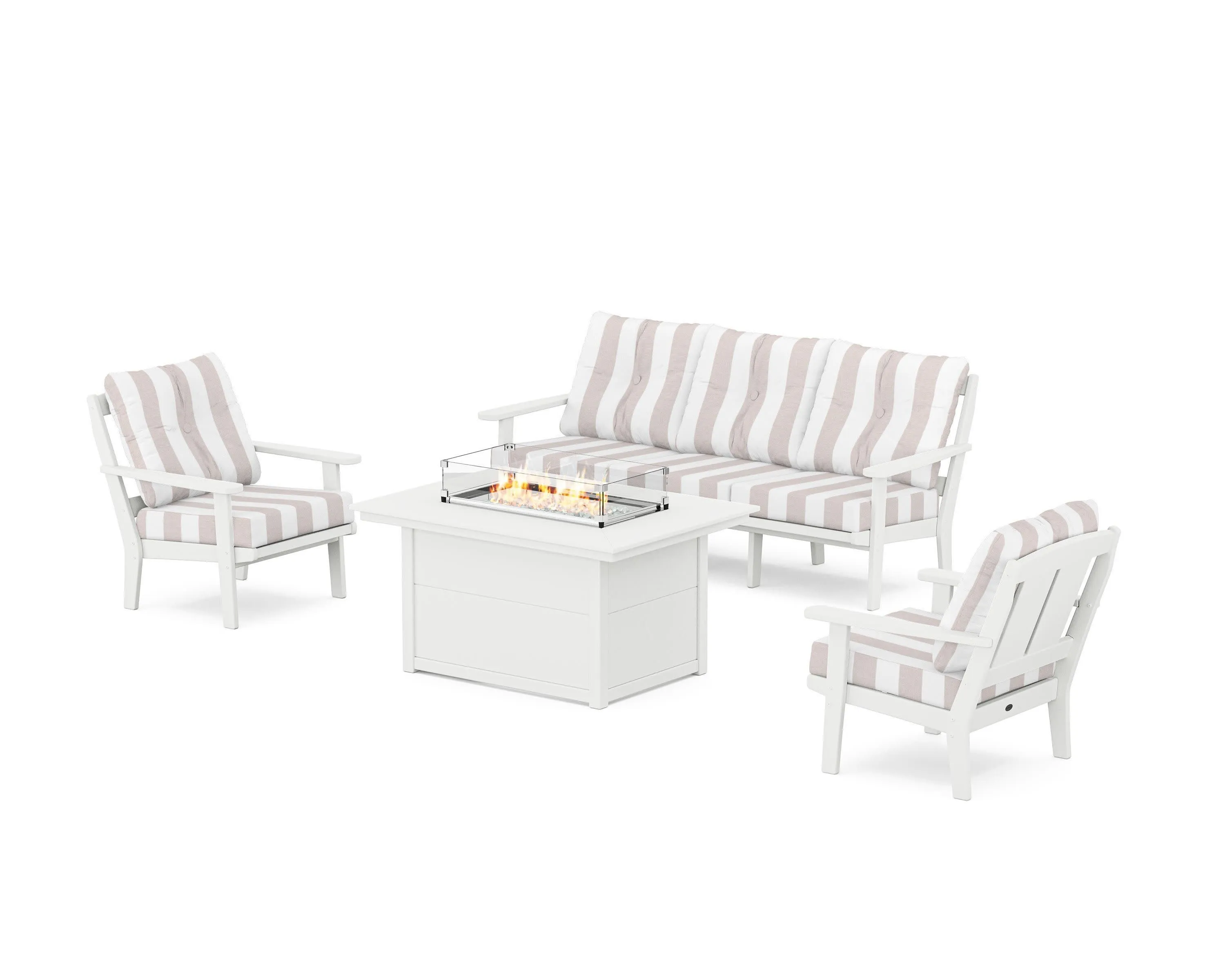 Mission Deep Seating Fire Pit Table Set