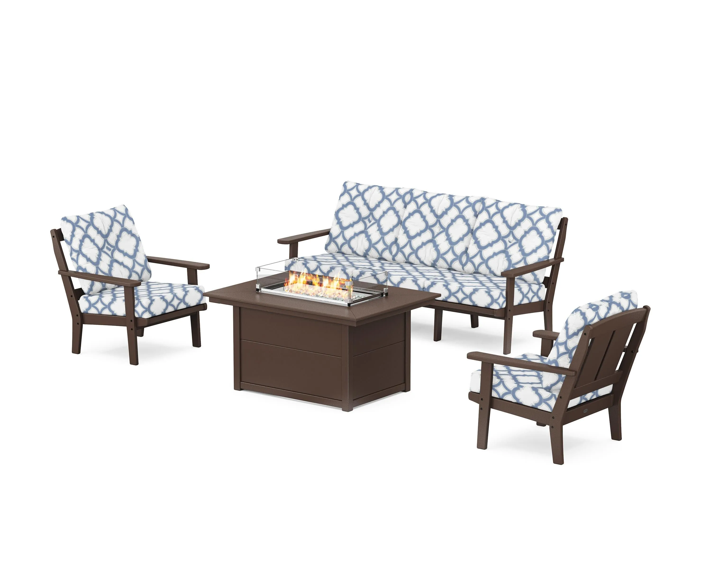 Mission Deep Seating Fire Pit Table Set