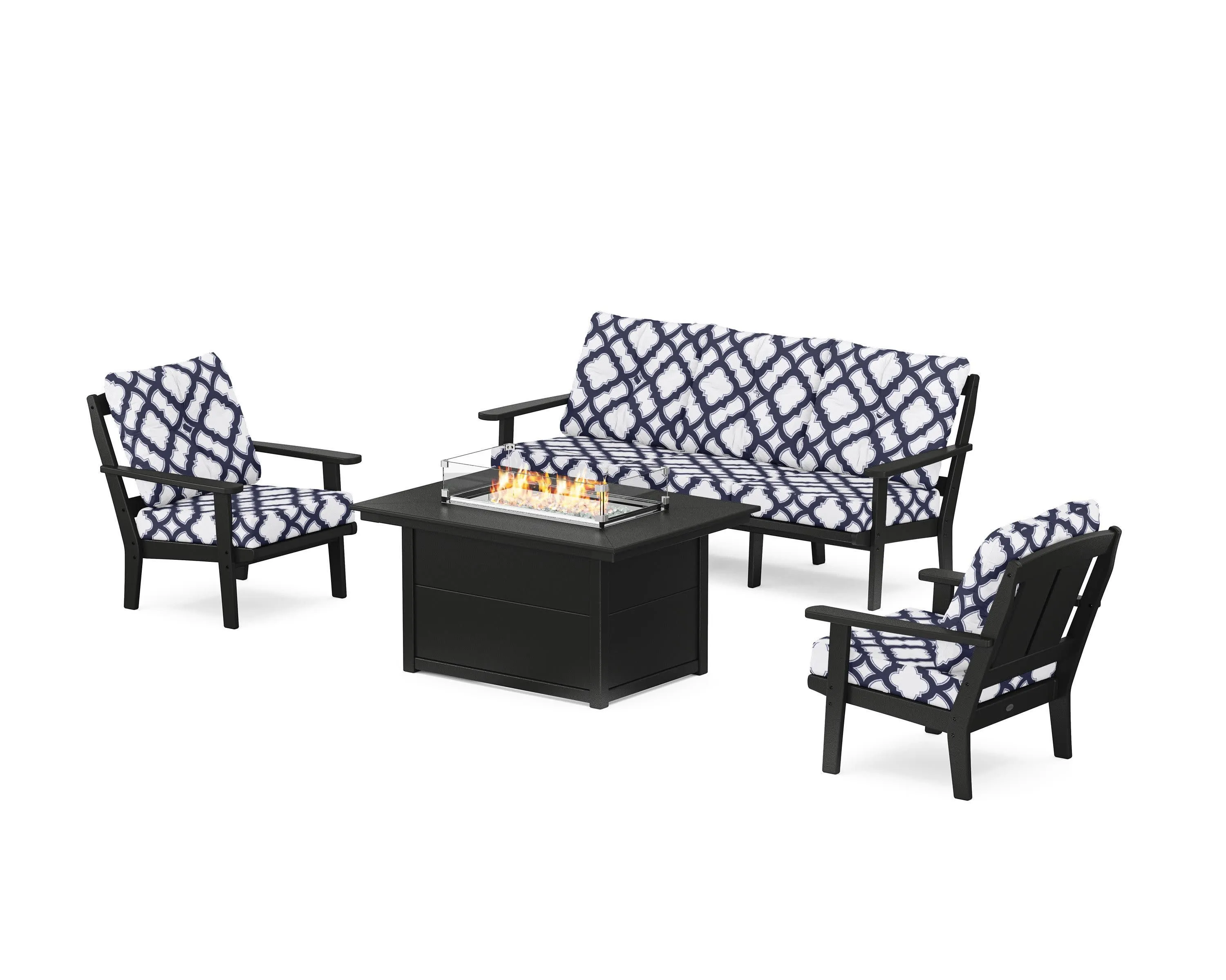 Mission Deep Seating Fire Pit Table Set