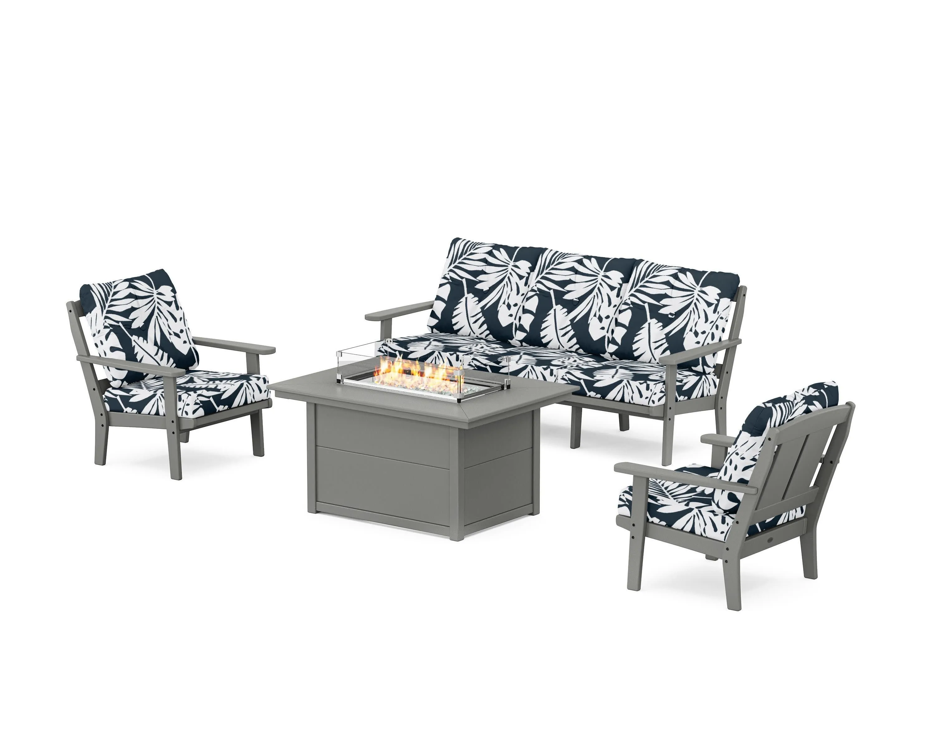 Mission Deep Seating Fire Pit Table Set