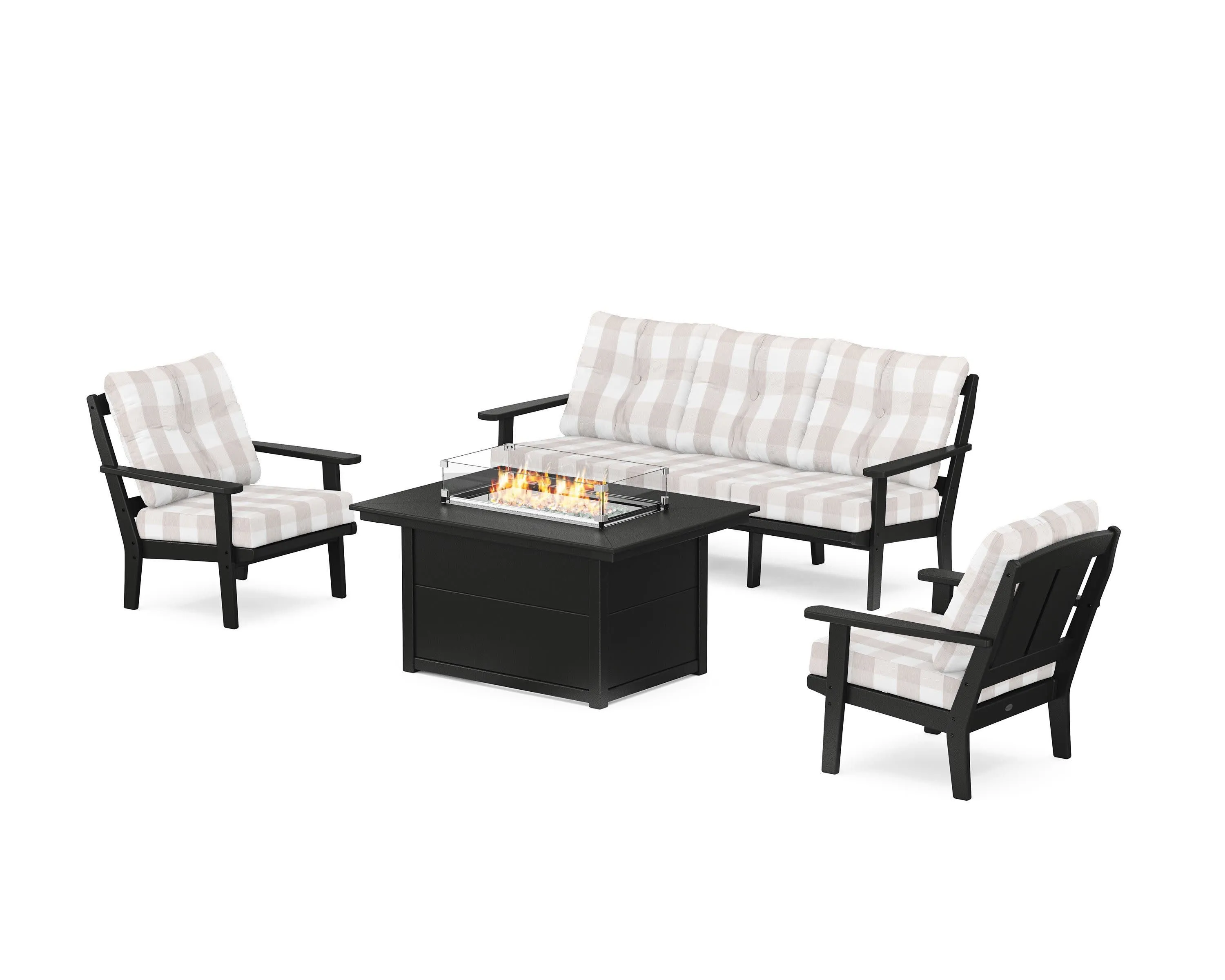 Mission Deep Seating Fire Pit Table Set