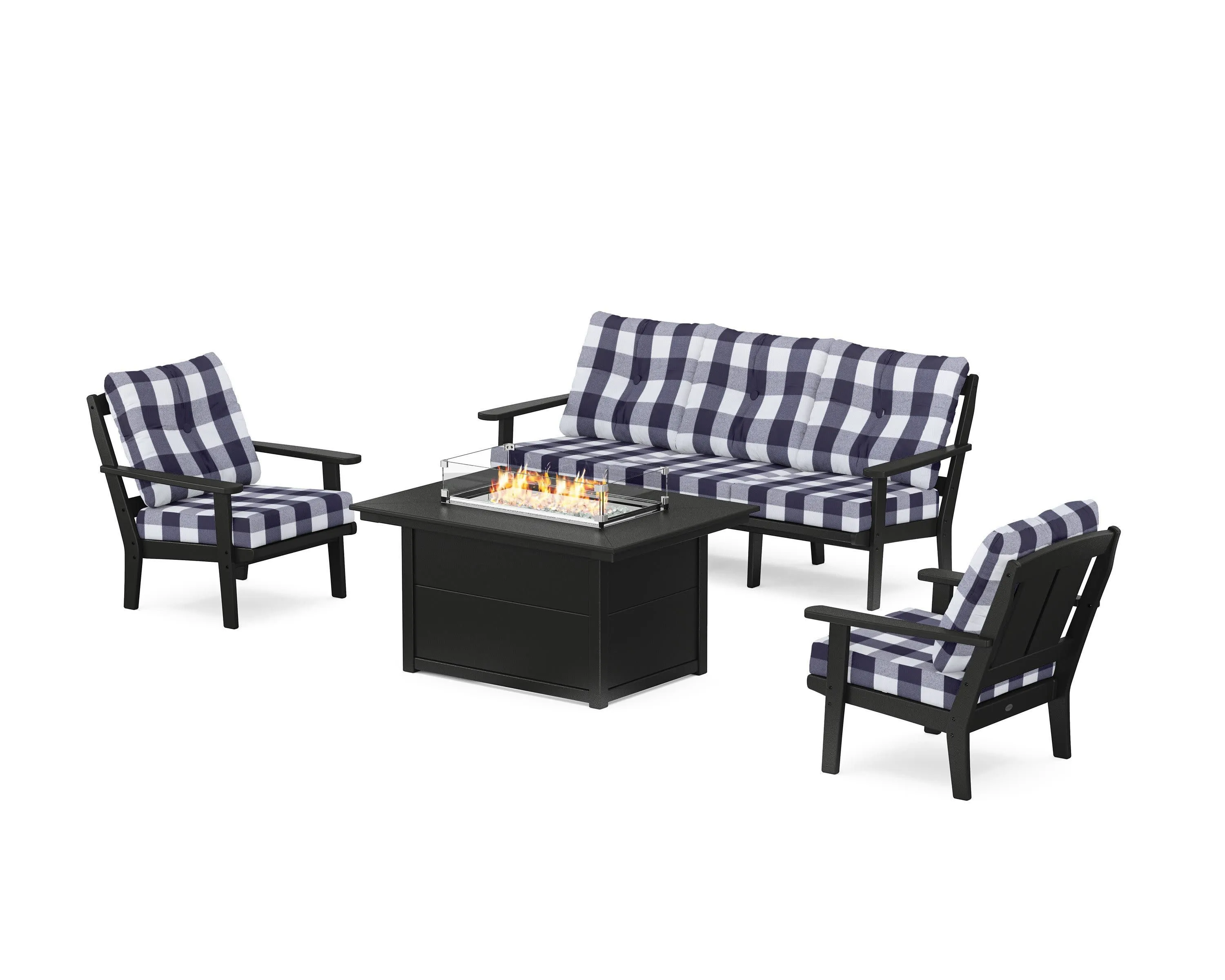 Mission Deep Seating Fire Pit Table Set