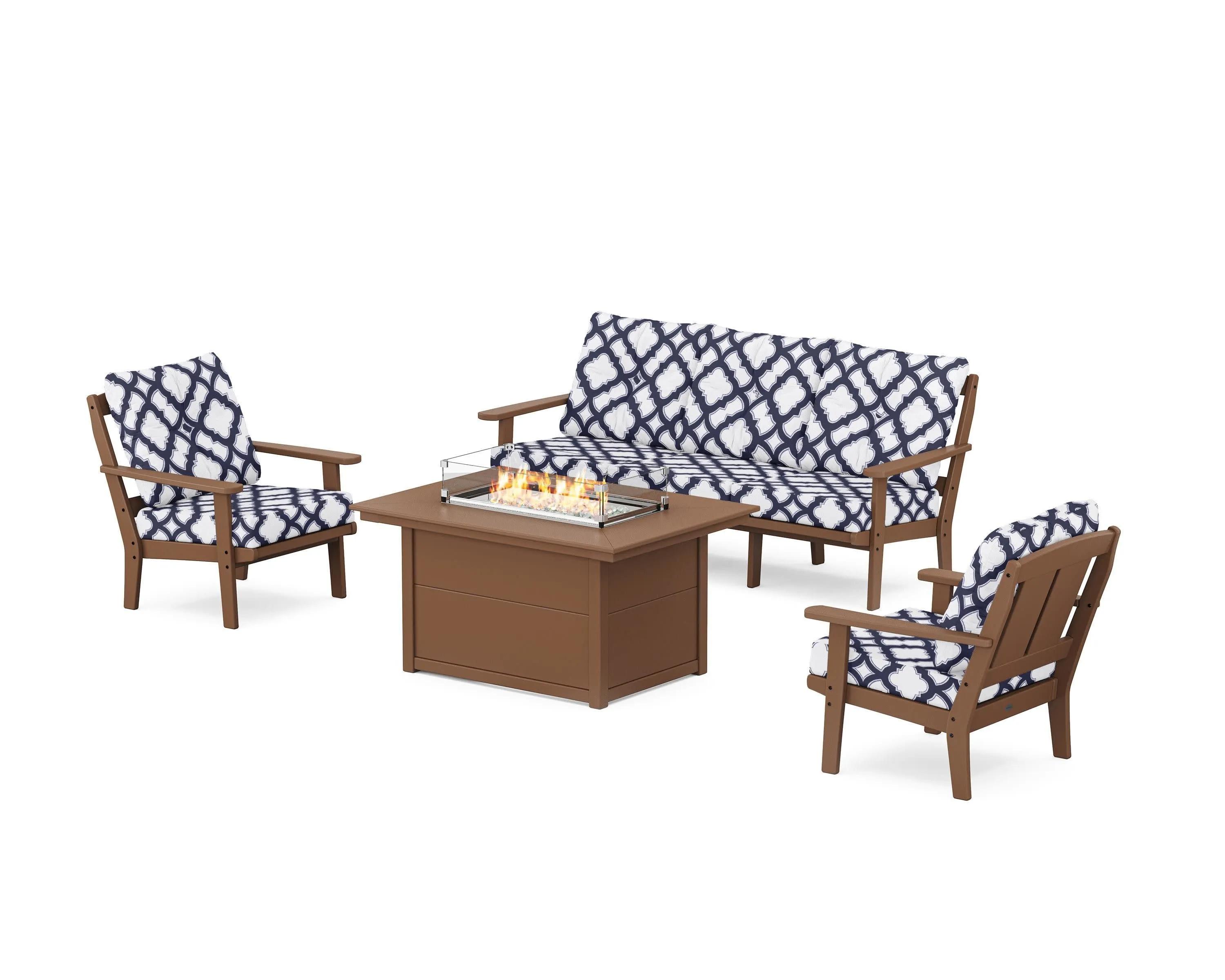 Mission Deep Seating Fire Pit Table Set