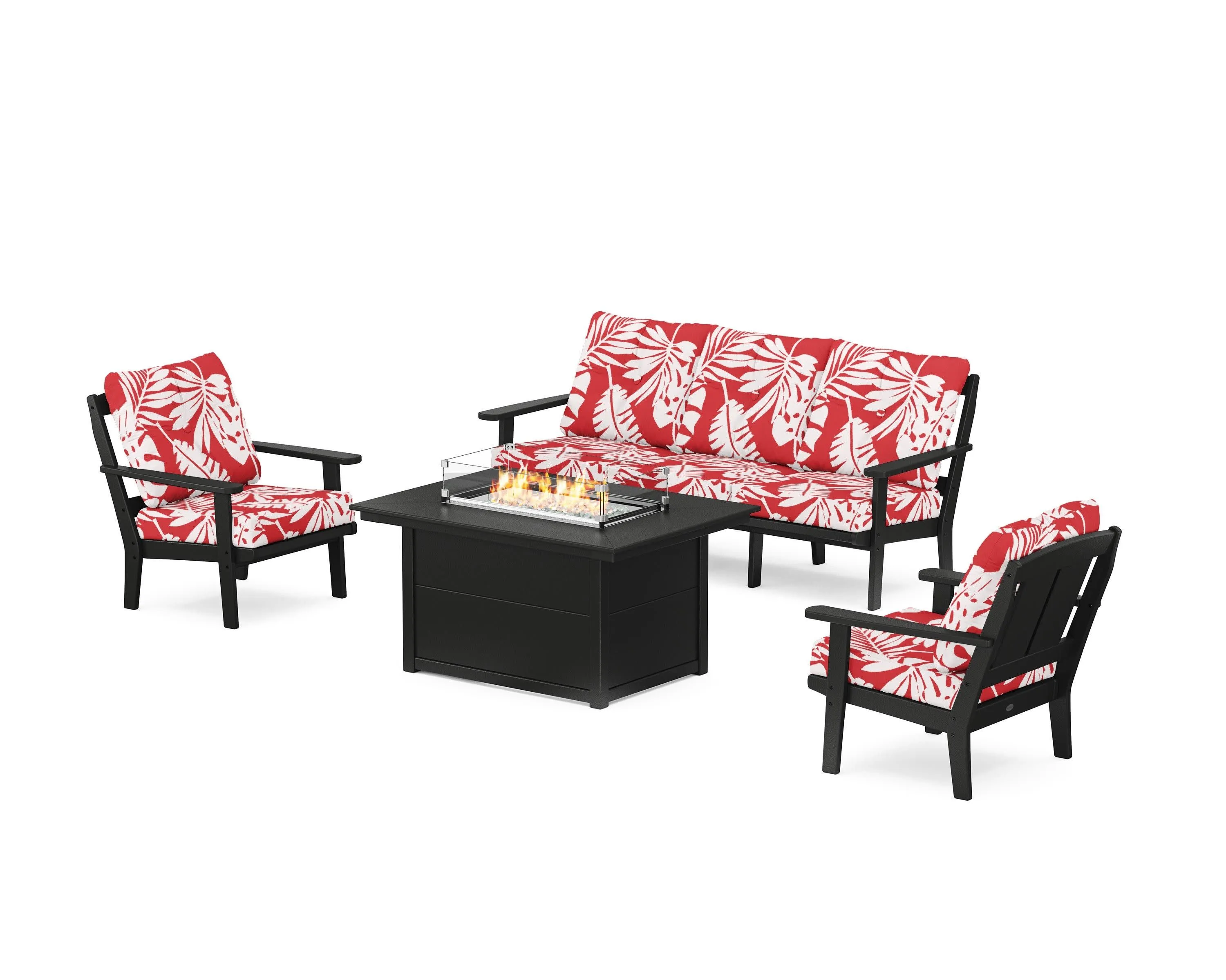Mission Deep Seating Fire Pit Table Set