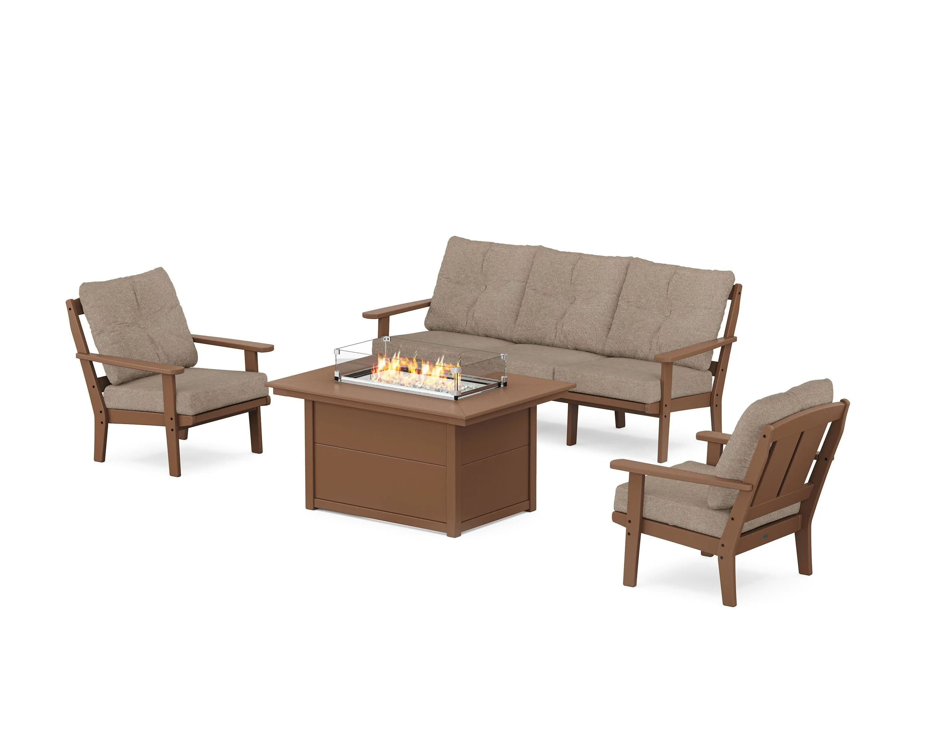 Mission Deep Seating Fire Pit Table Set