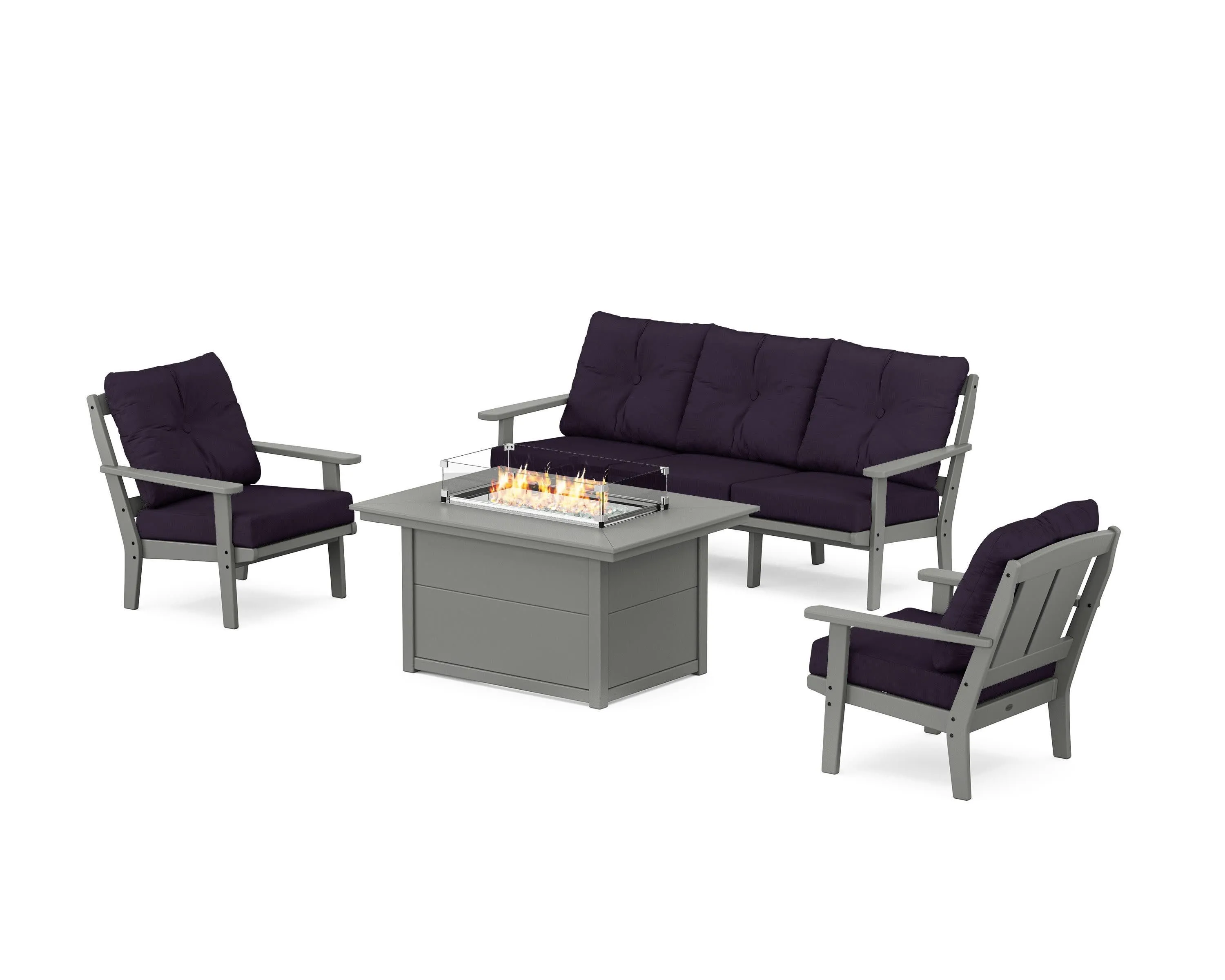 Mission Deep Seating Fire Pit Table Set