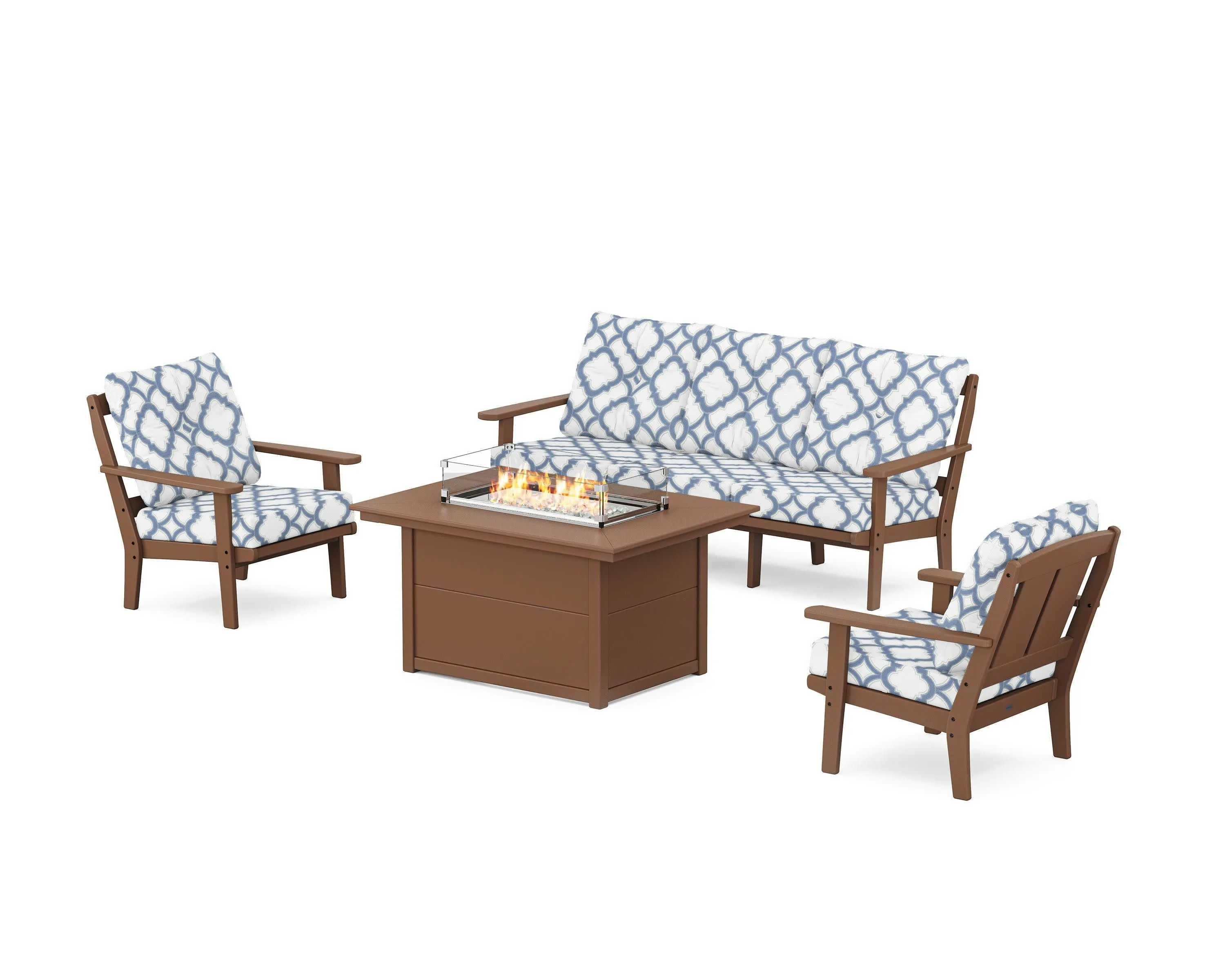 Mission Deep Seating Fire Pit Table Set