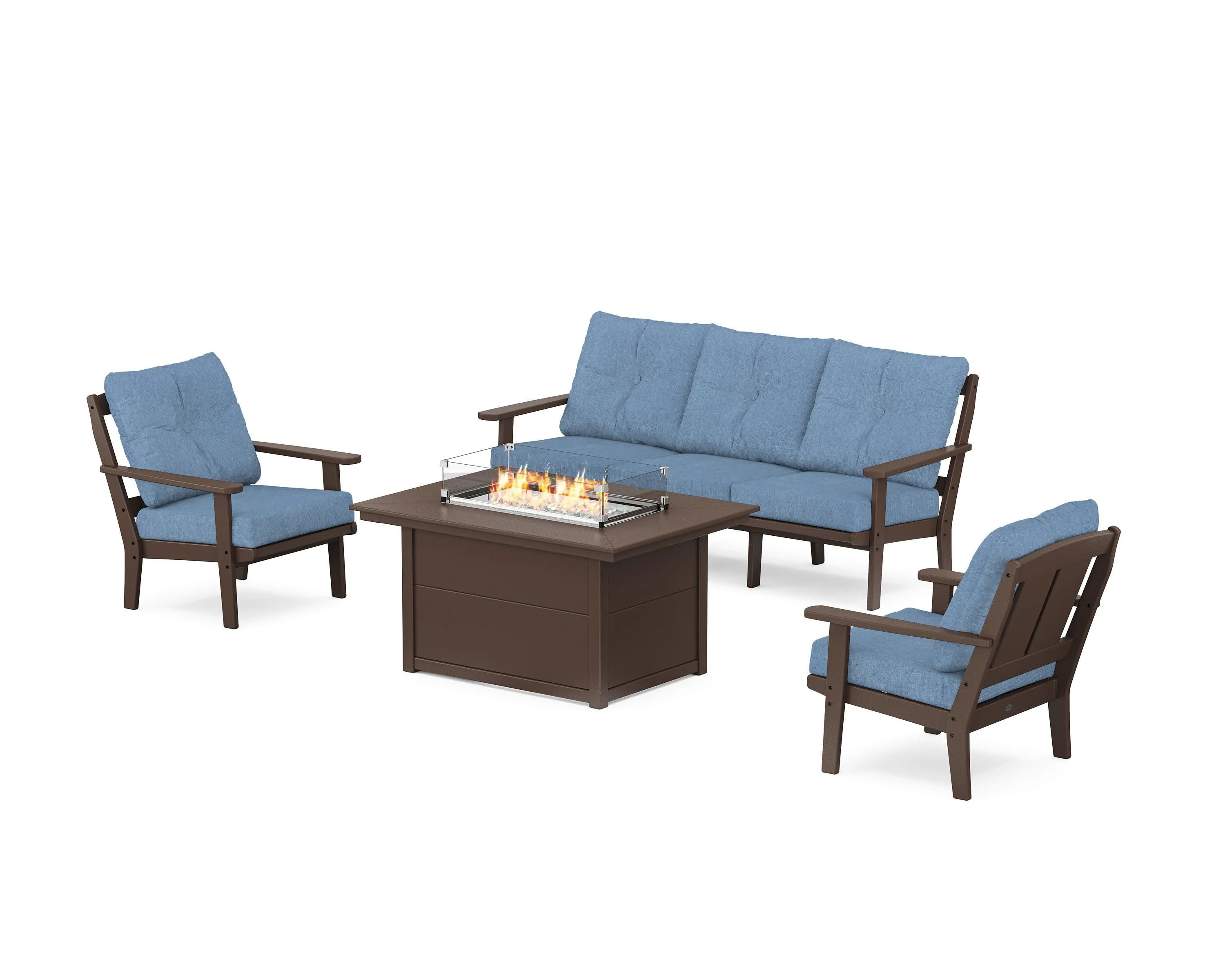 Mission Deep Seating Fire Pit Table Set