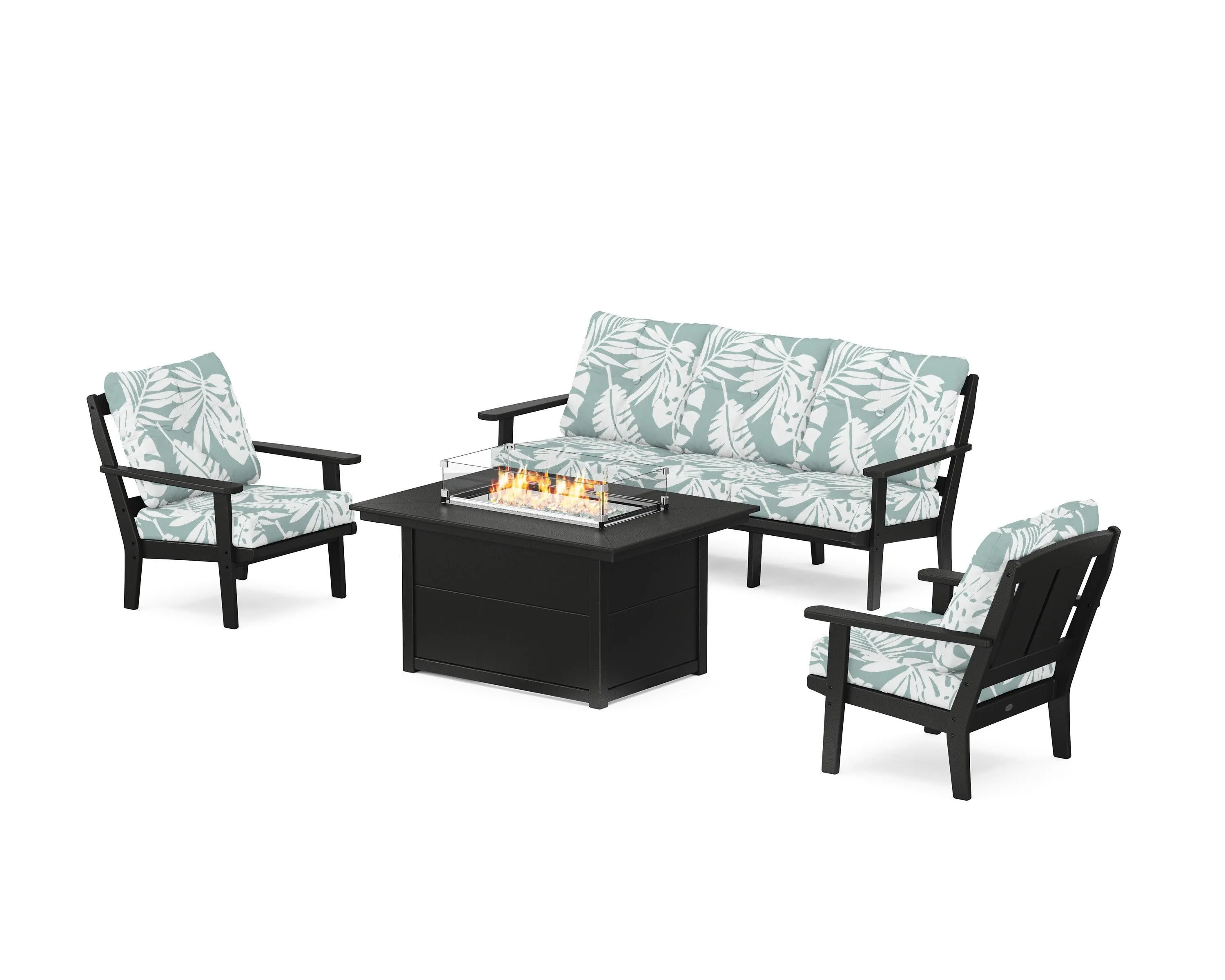 Mission Deep Seating Fire Pit Table Set