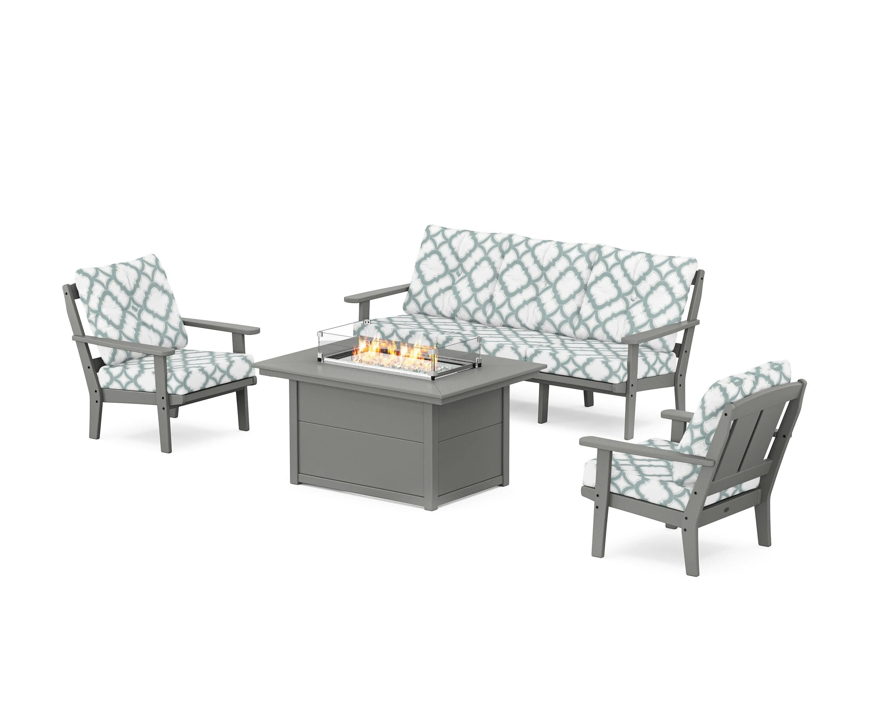 Mission Deep Seating Fire Pit Table Set