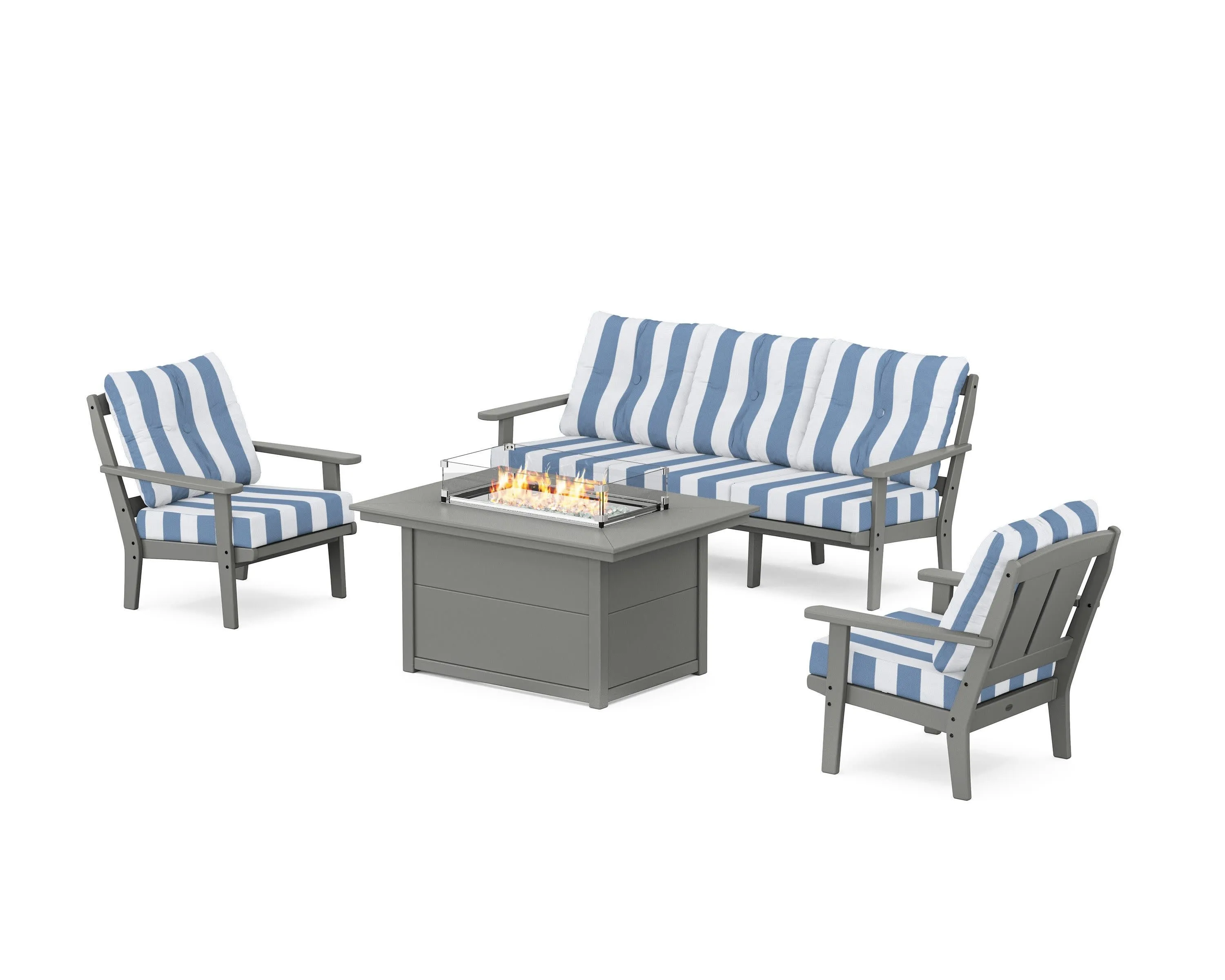 Mission Deep Seating Fire Pit Table Set