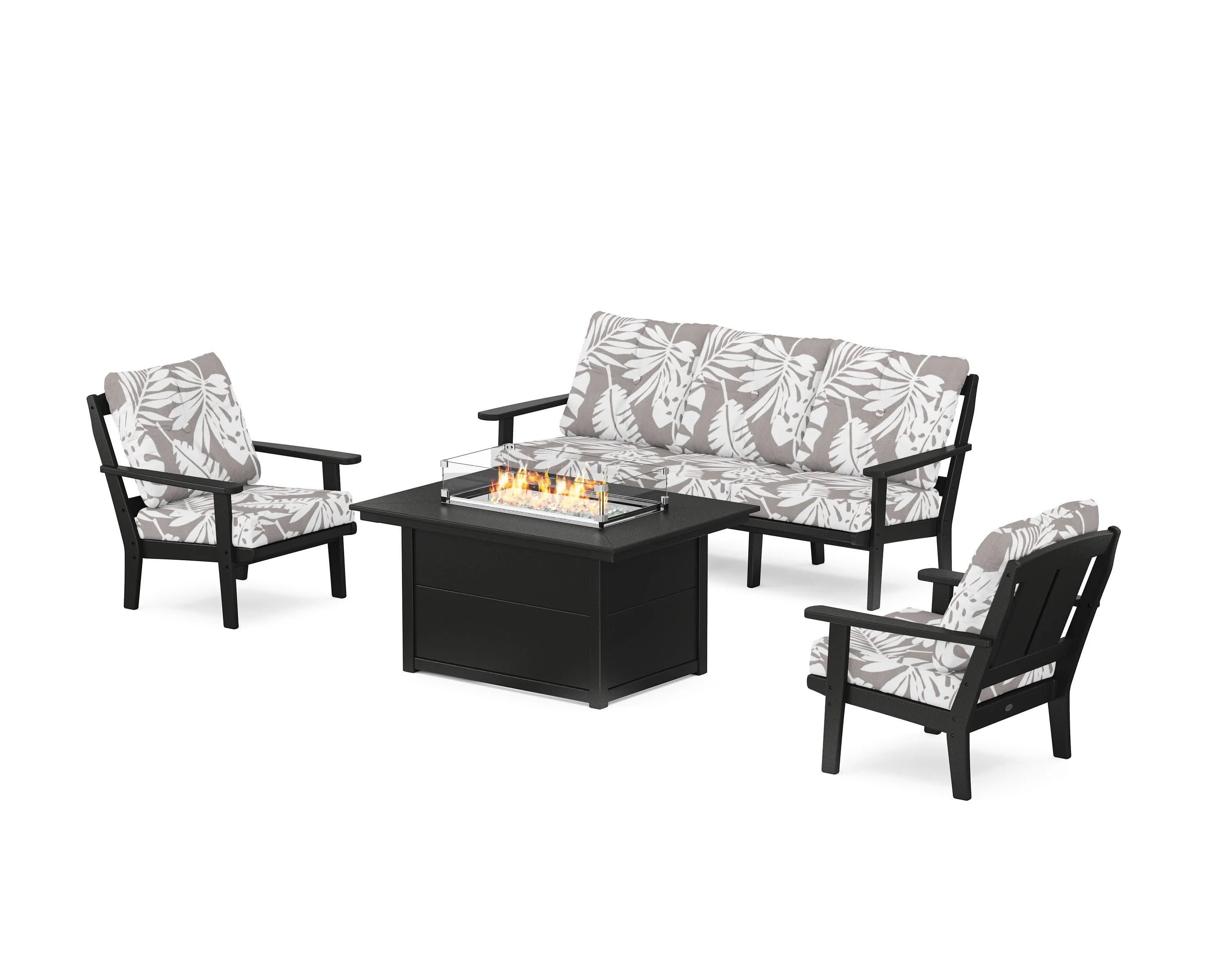 Mission Deep Seating Fire Pit Table Set