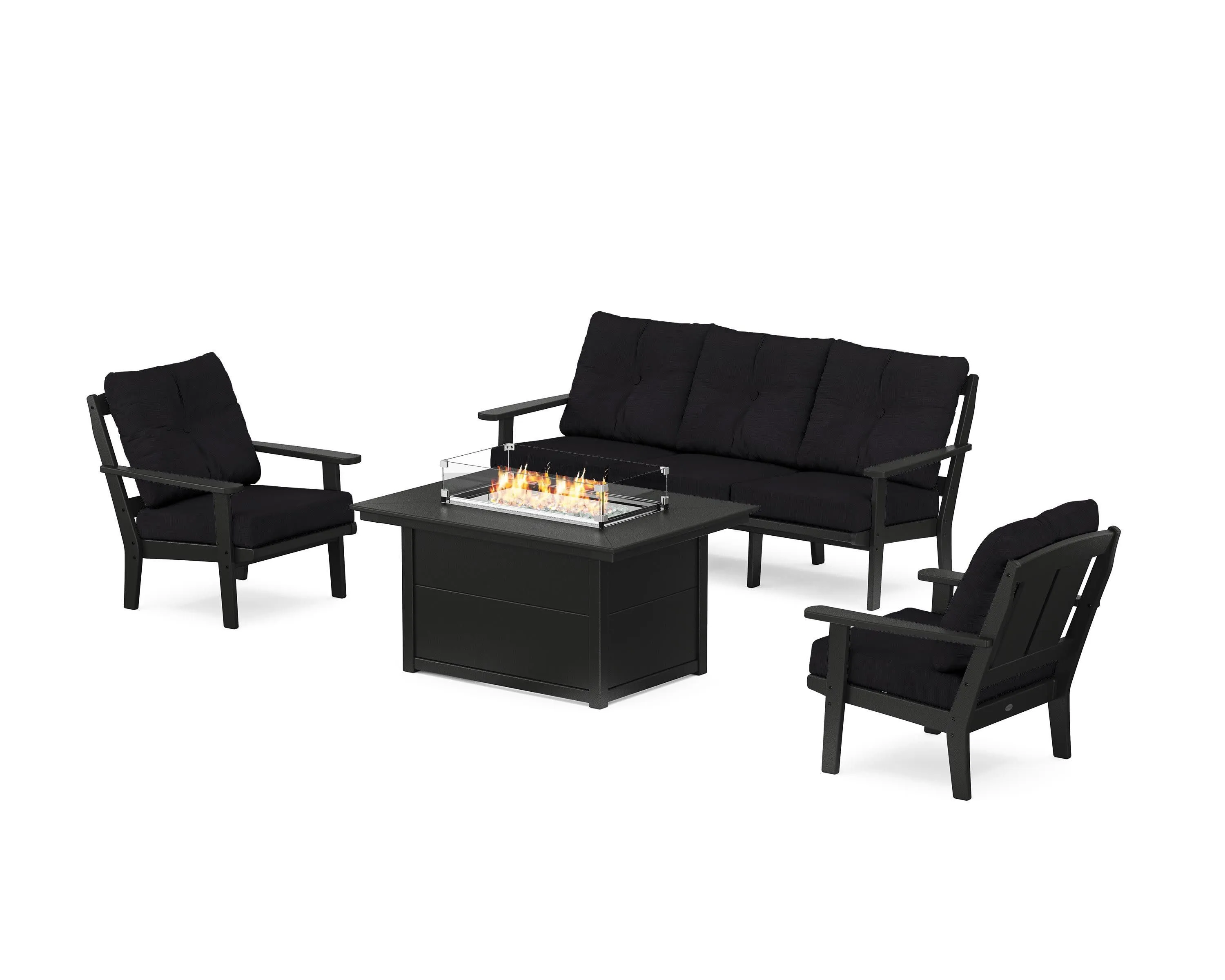 Mission Deep Seating Fire Pit Table Set