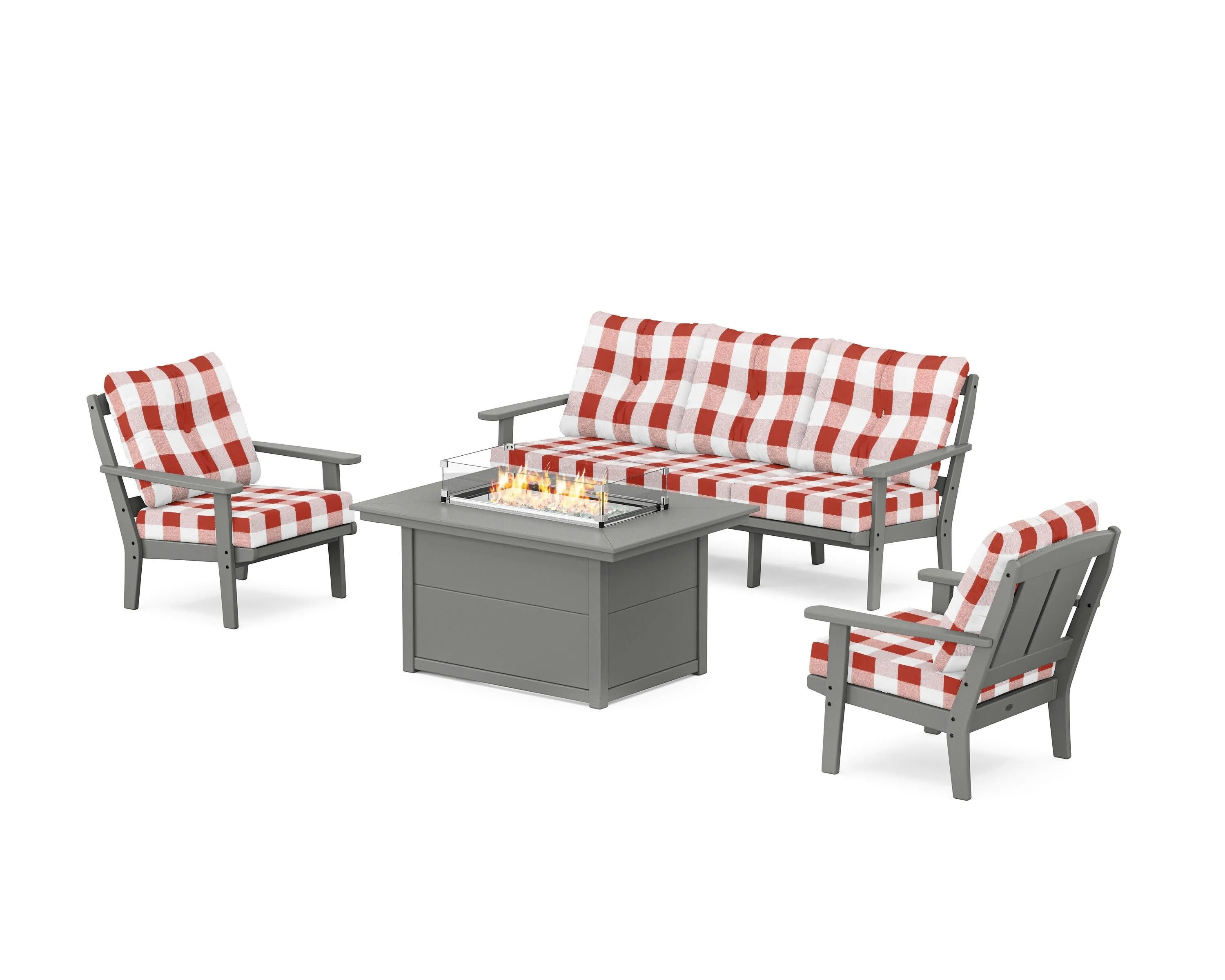 Mission Deep Seating Fire Pit Table Set