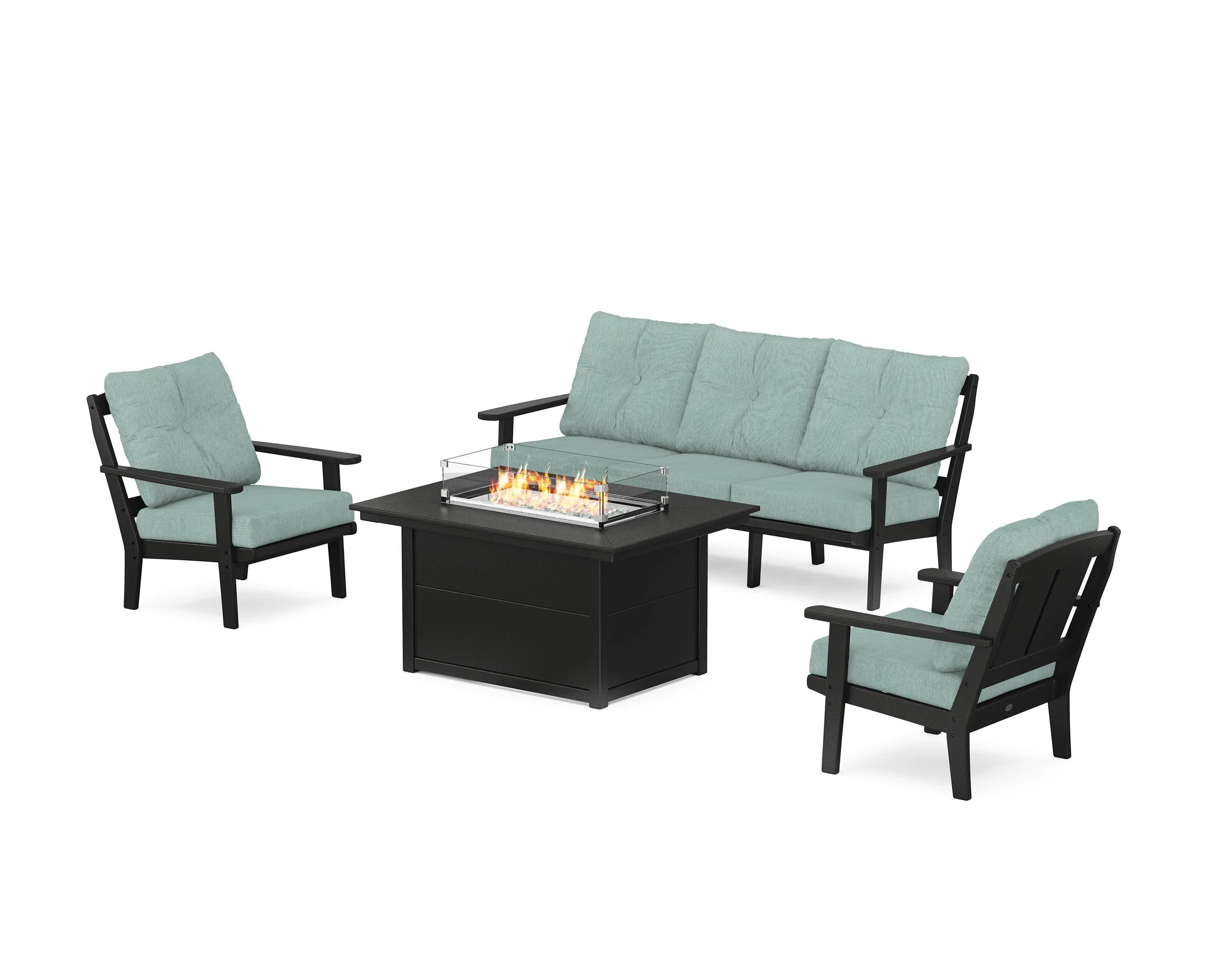 Mission Deep Seating Fire Pit Table Set