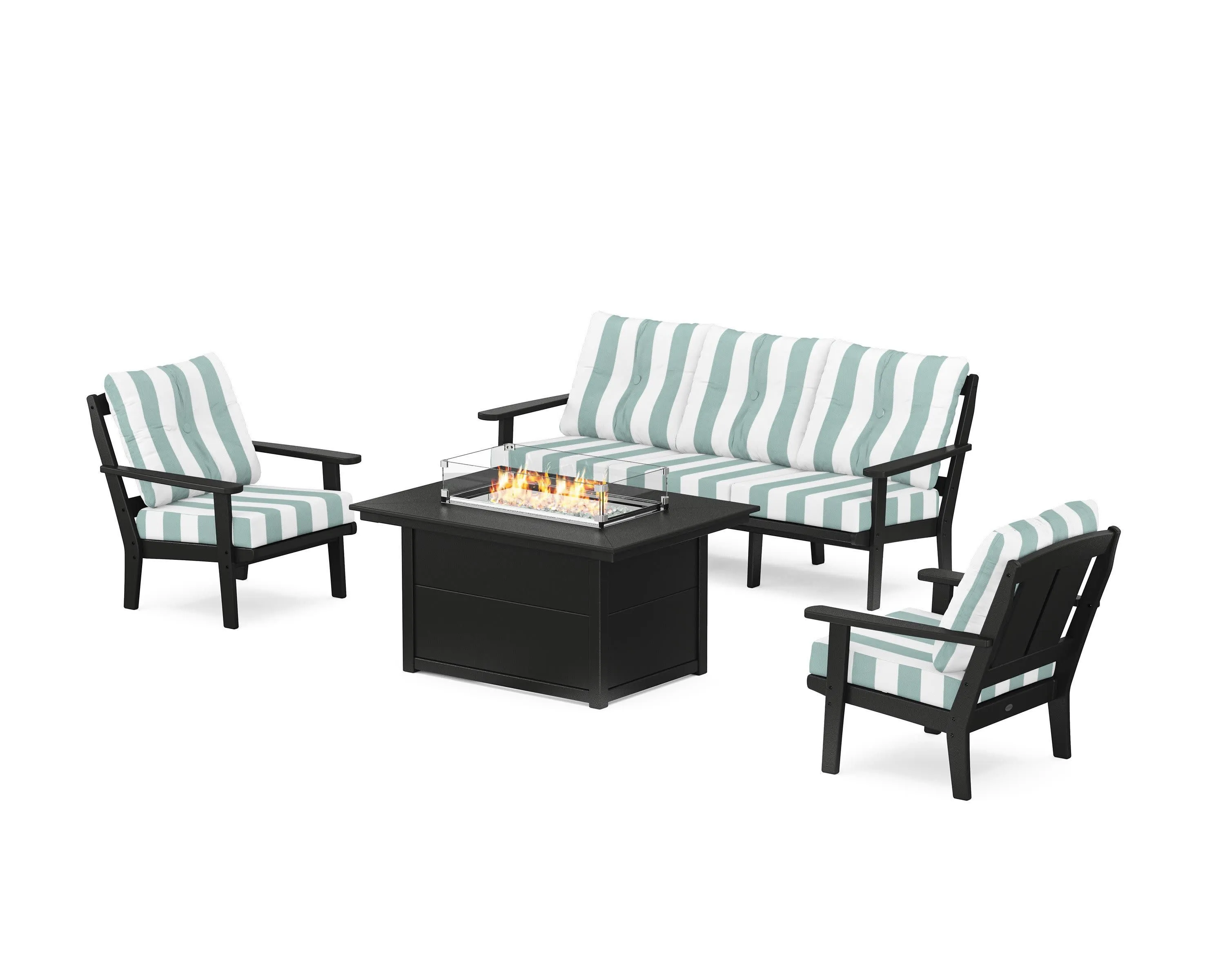 Mission Deep Seating Fire Pit Table Set