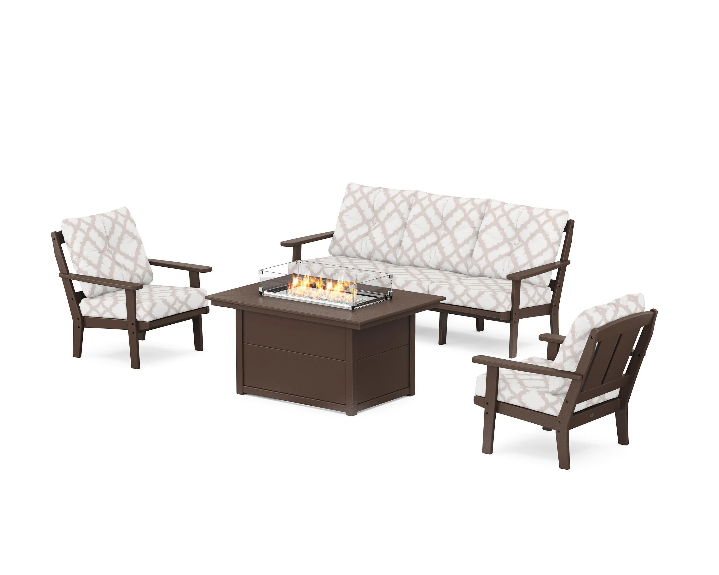 Mission Deep Seating Fire Pit Table Set