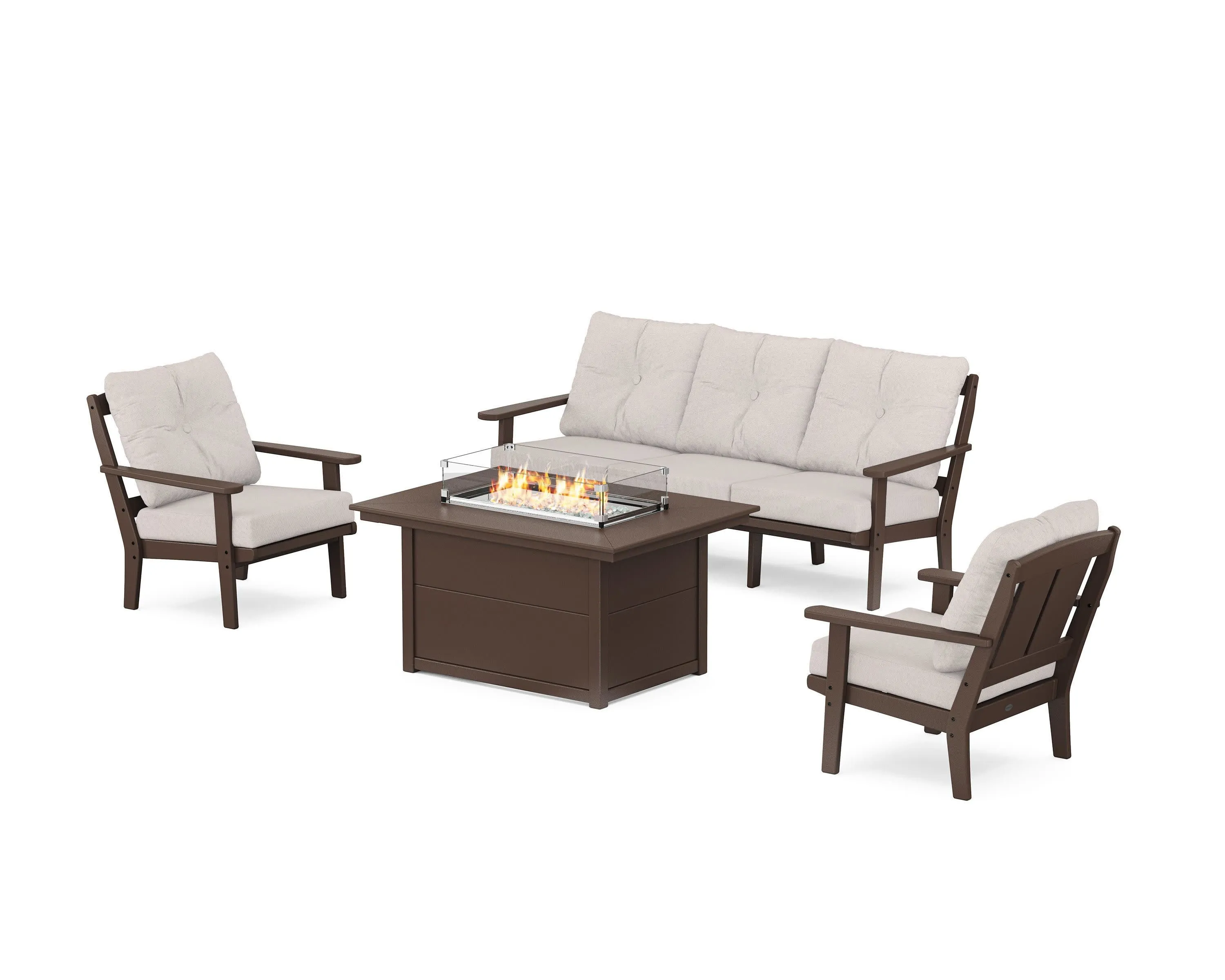 Mission Deep Seating Fire Pit Table Set
