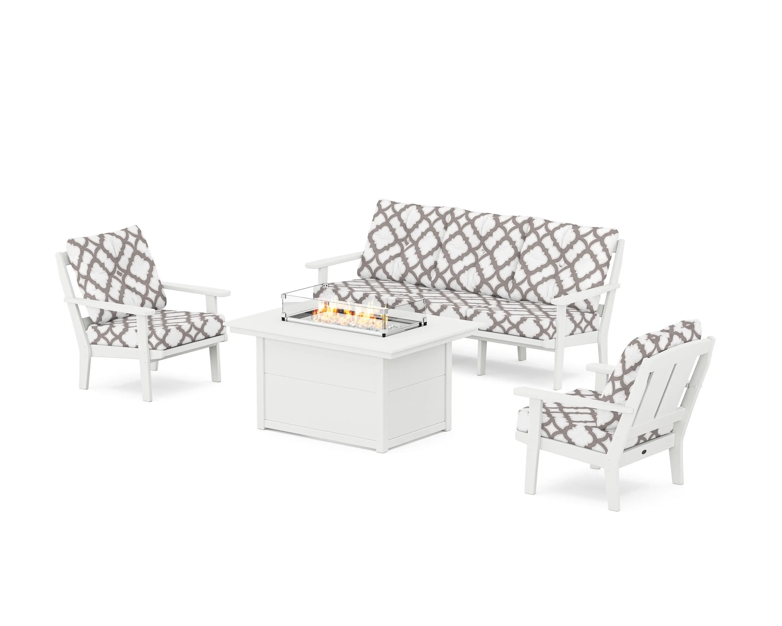 Mission Deep Seating Fire Pit Table Set