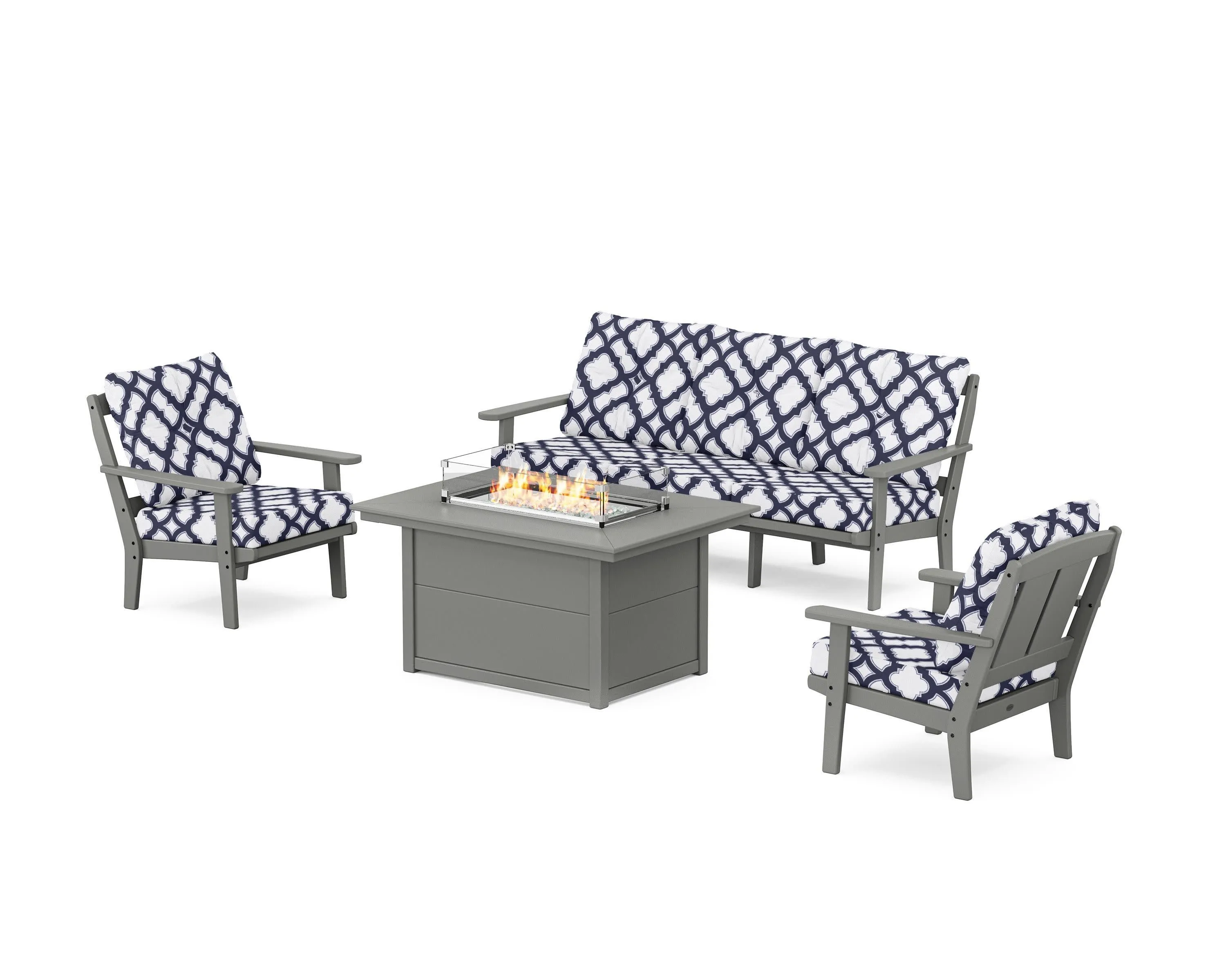 Mission Deep Seating Fire Pit Table Set